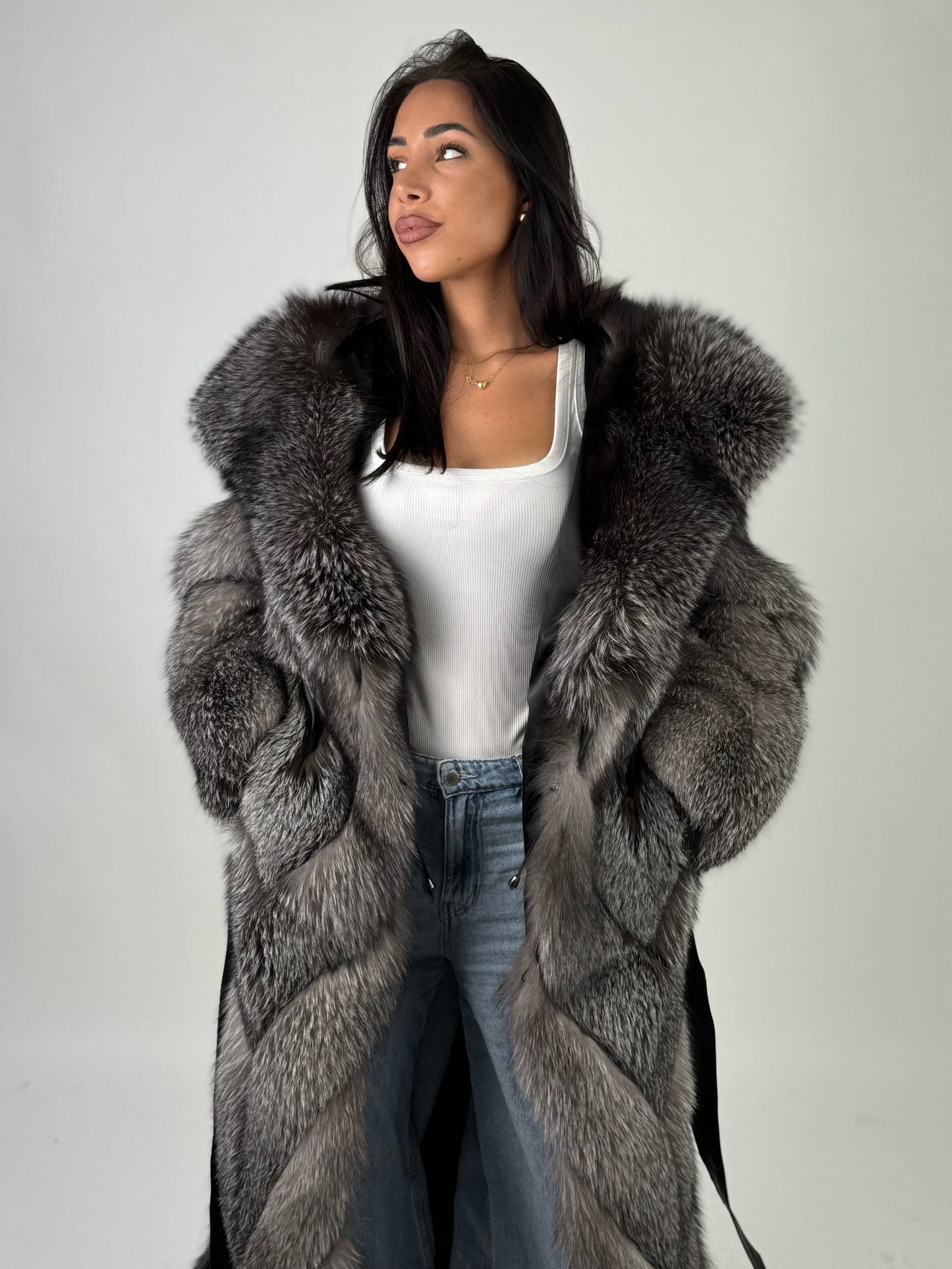 Cappotto Maya in volpe argentata