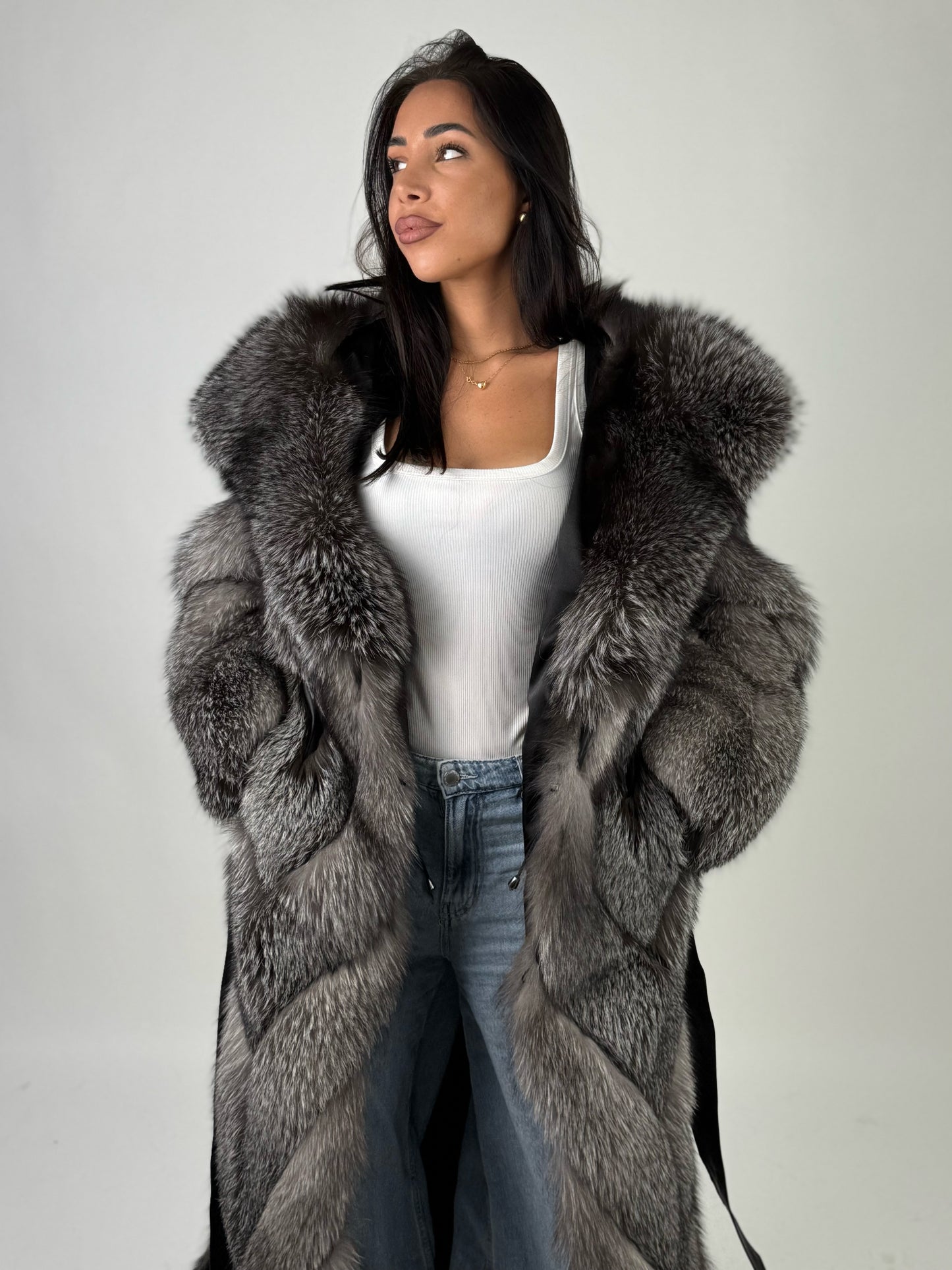 Cappotto Maya in volpe argentata