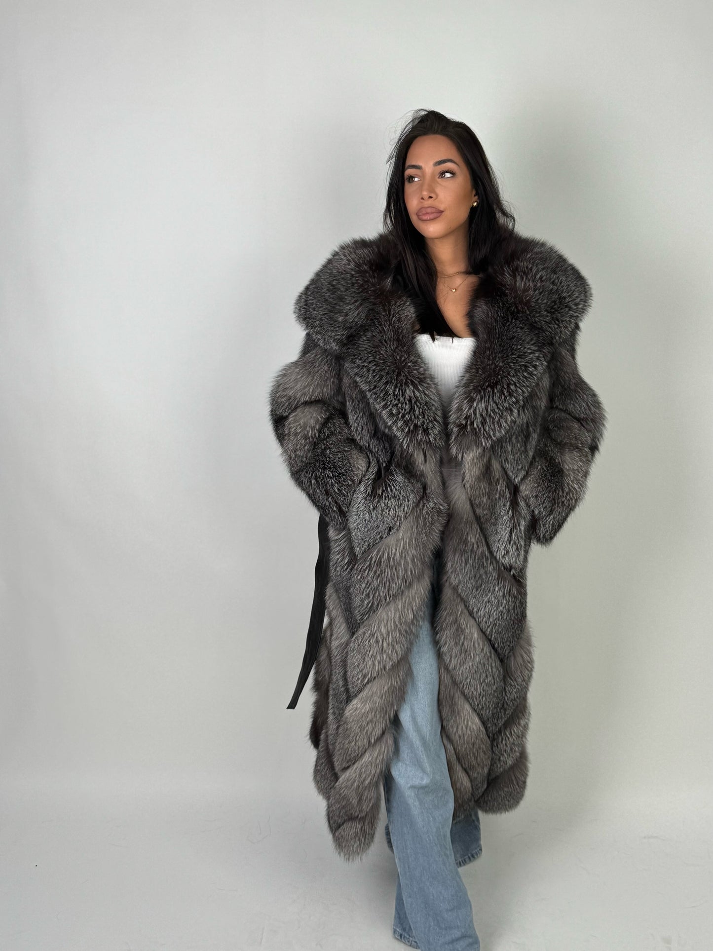 Cappotto Maya in volpe argentata