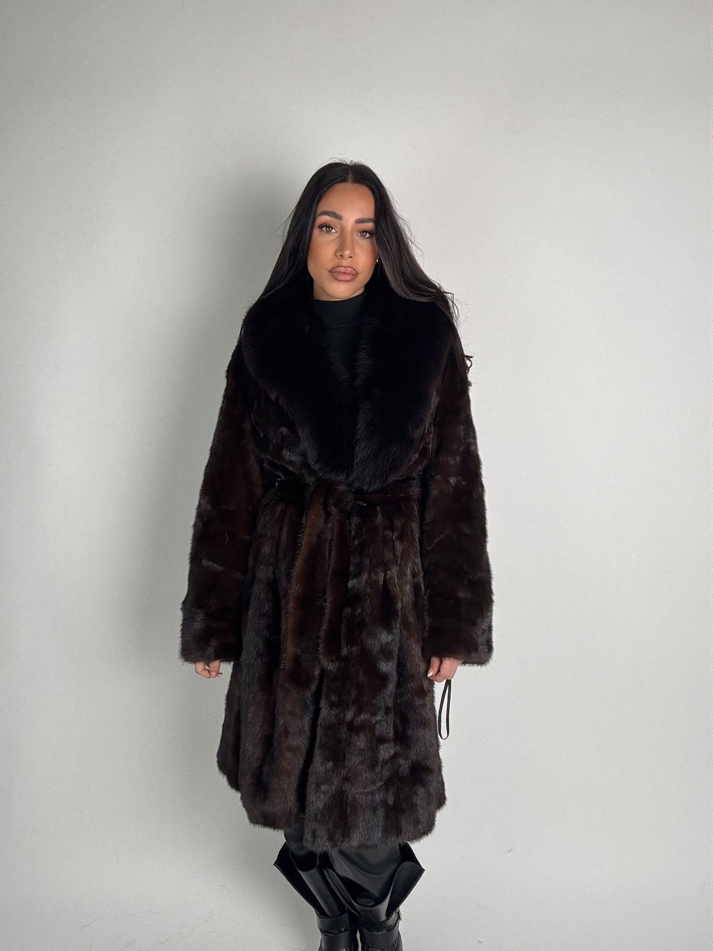Cappotto in visone e volpe N483