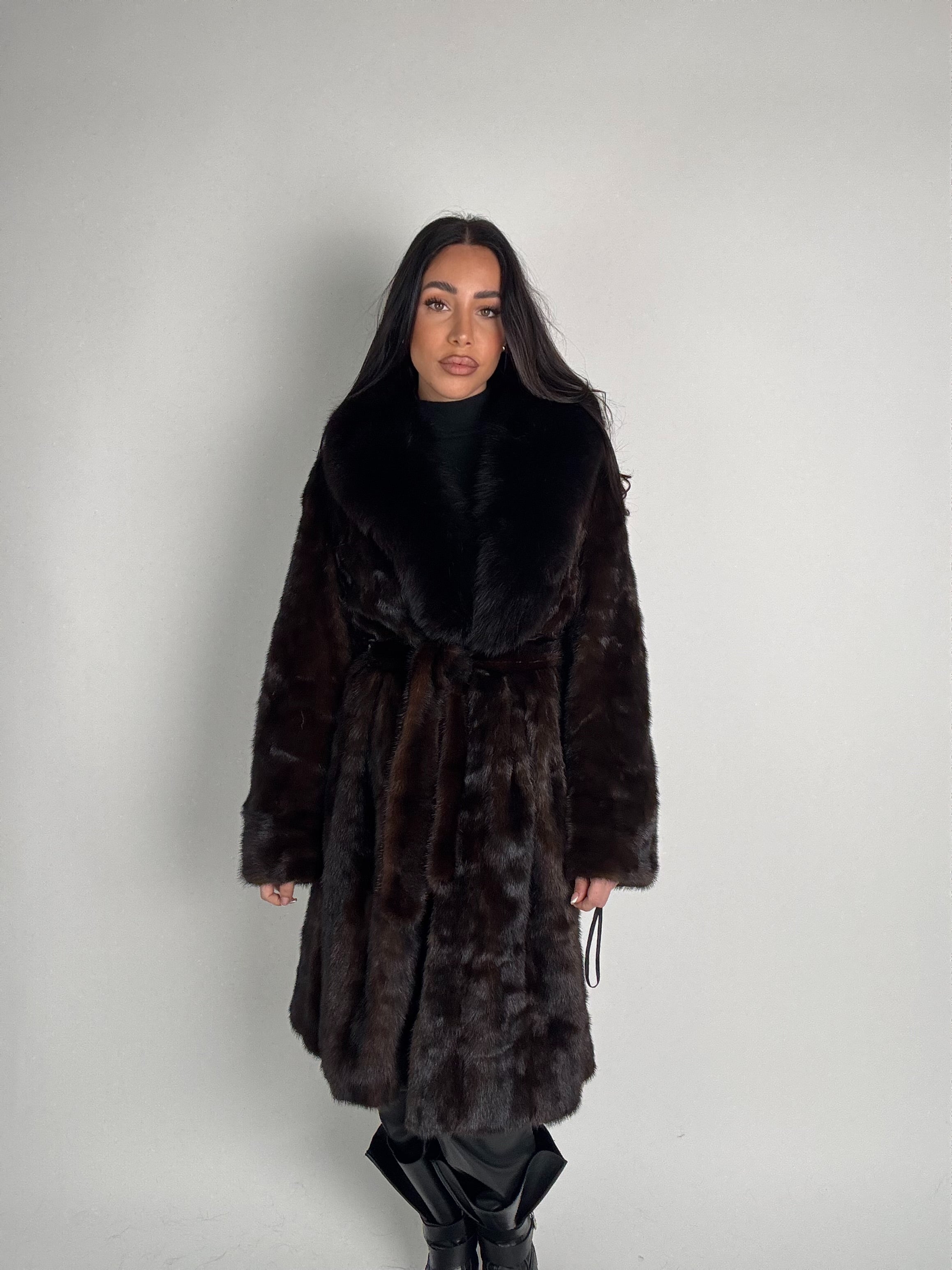 Cappotto in visone e volpe N483
