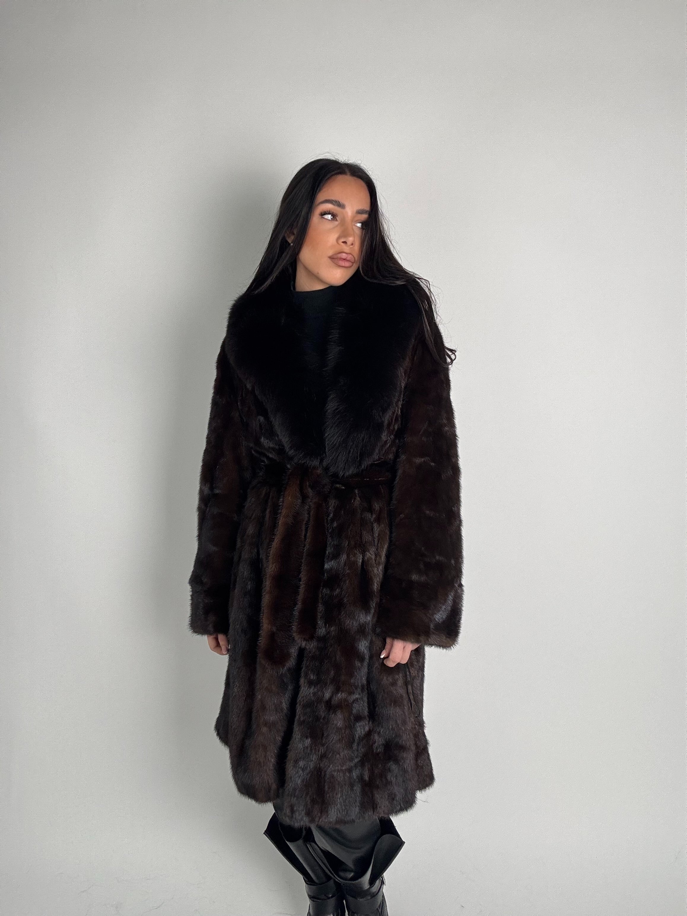 Cappotto in visone e volpe N483