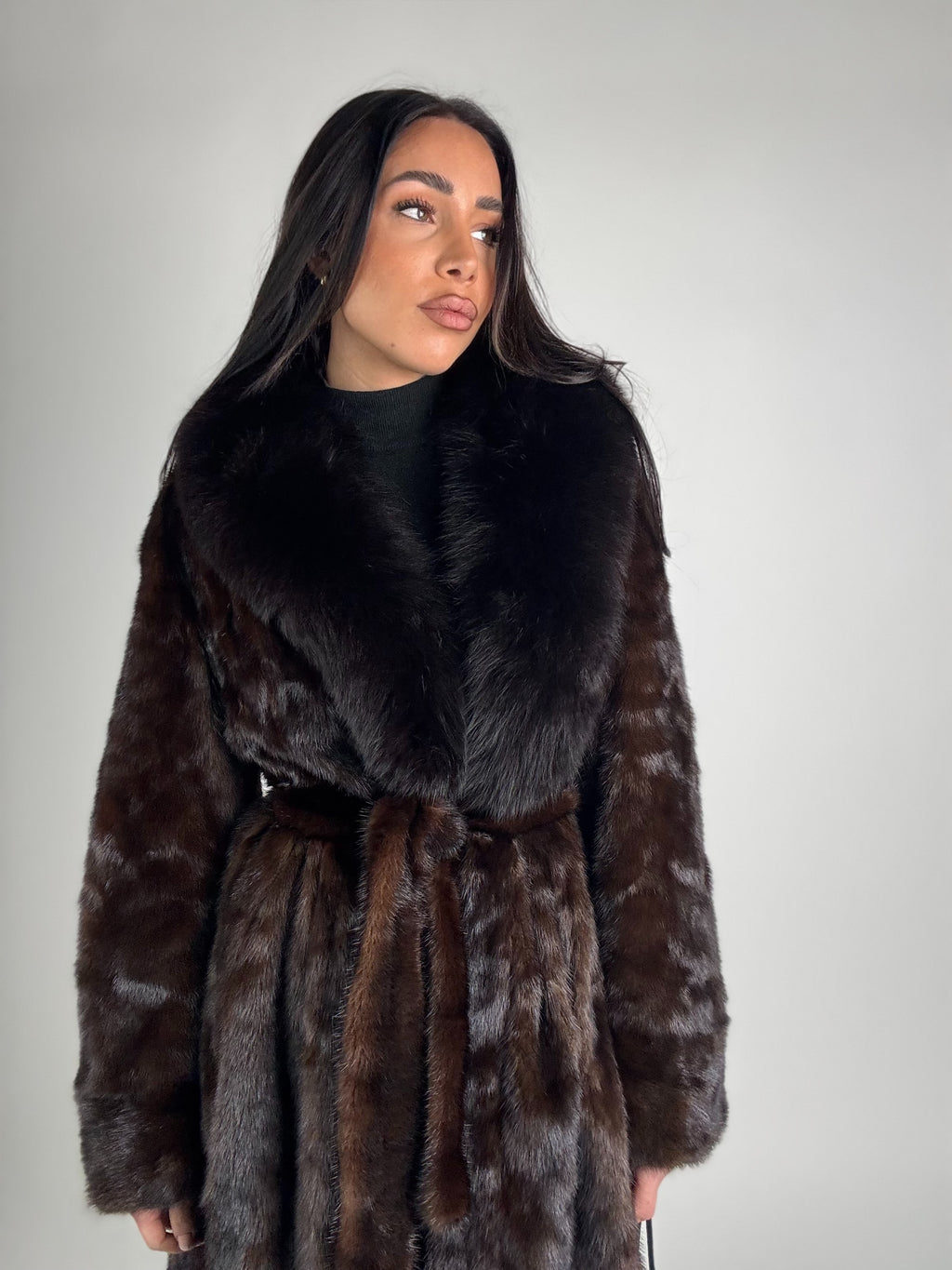 Cappotto in visone e volpe N483