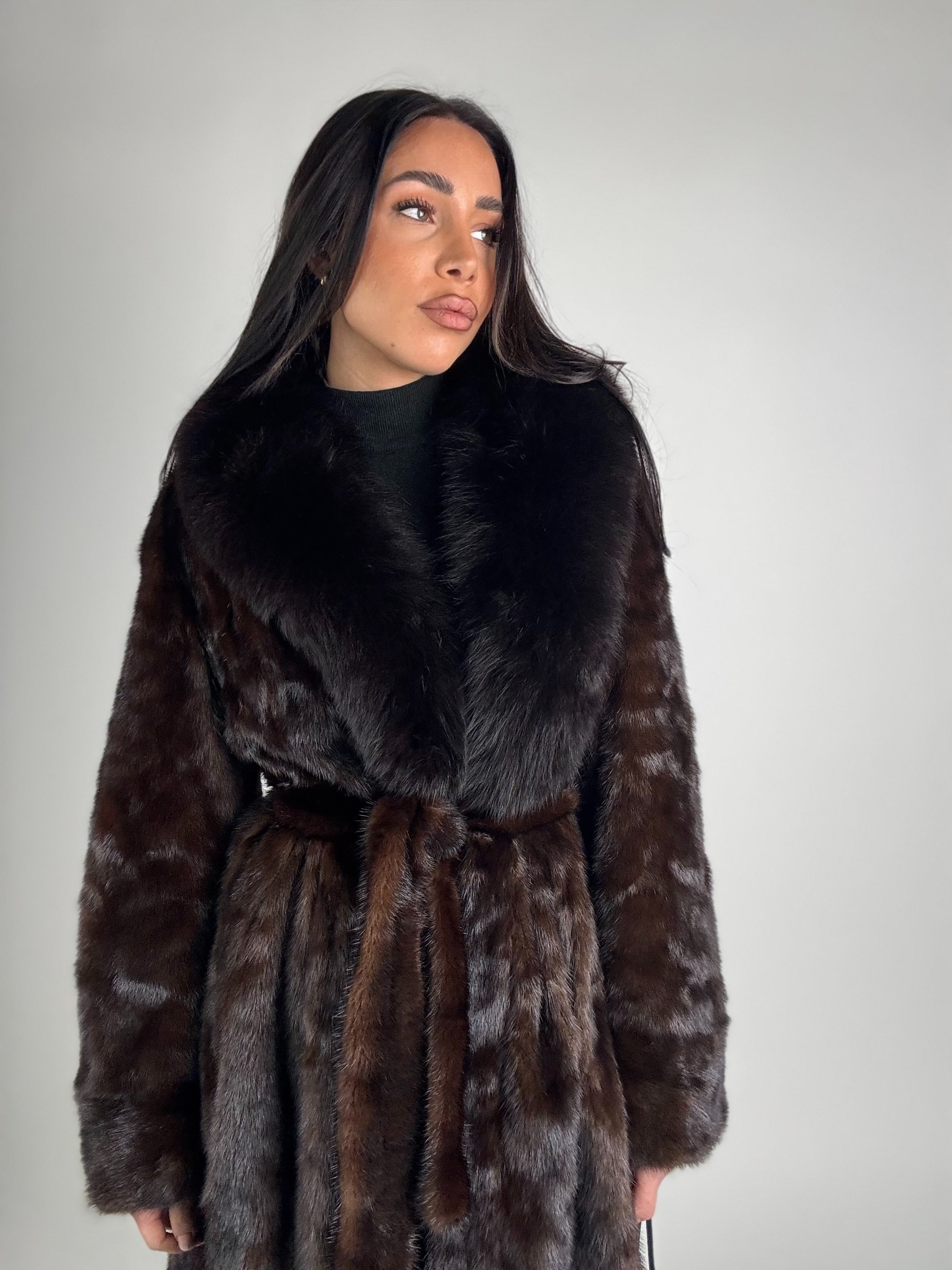 Cappotto in visone e volpe N483