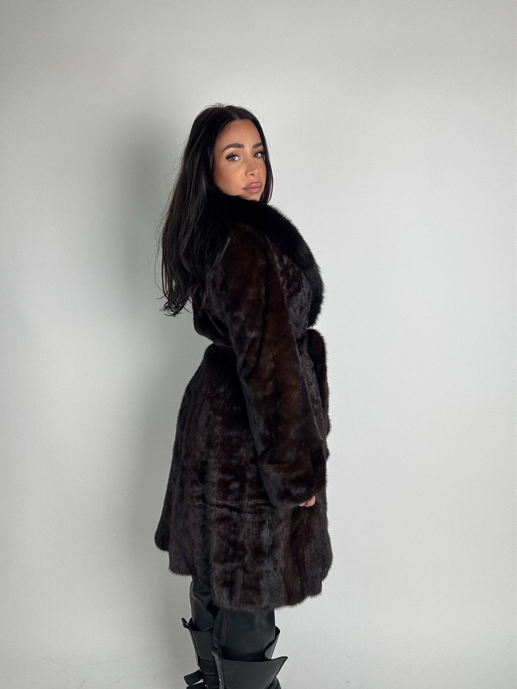 Cappotto in visone e volpe N483