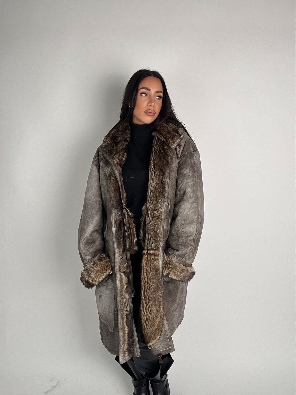Shearling coat e marmotta N199