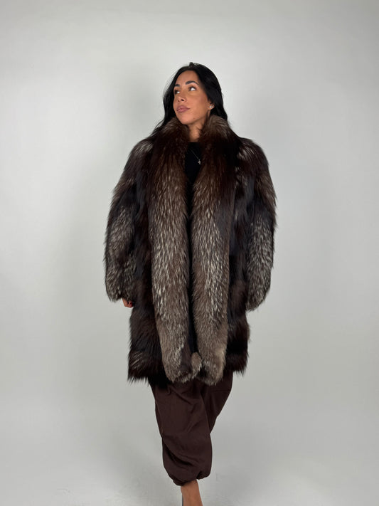 Giacca in volpe argentata N249