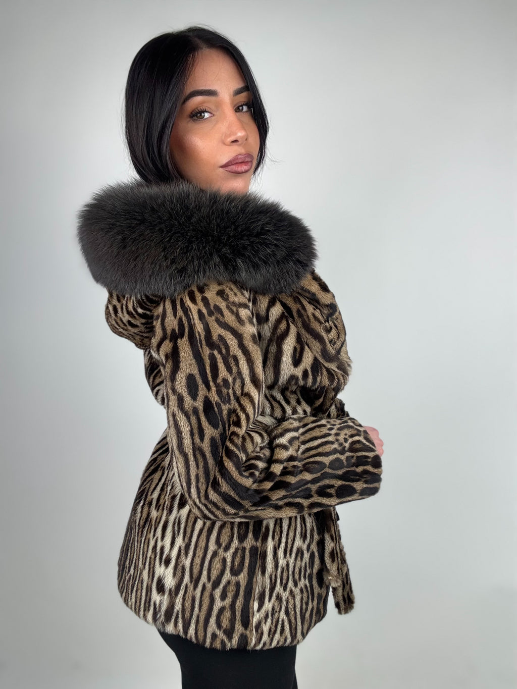 Giacca in leopardo e volpe N48