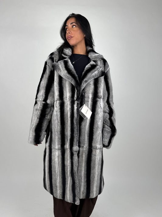 Cappotto in rex cincillà N749