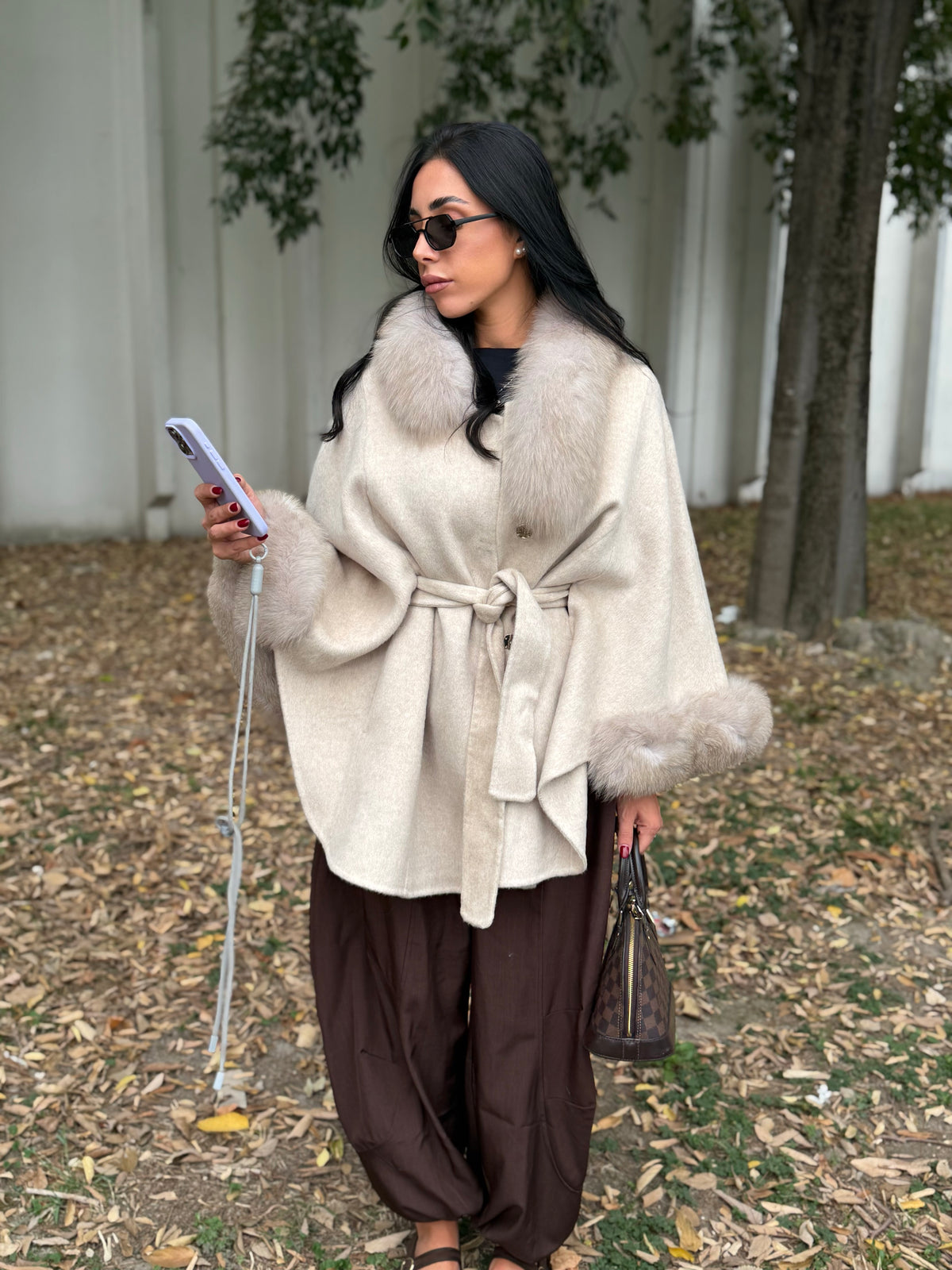Mantella in cashmere e volpe