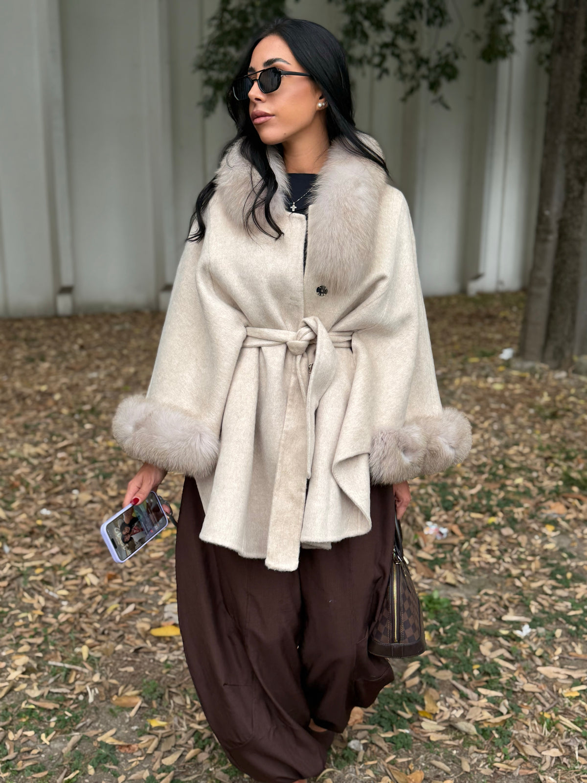 Mantella in cashmere e volpe