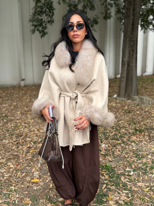 Mantella in cashmere e volpe