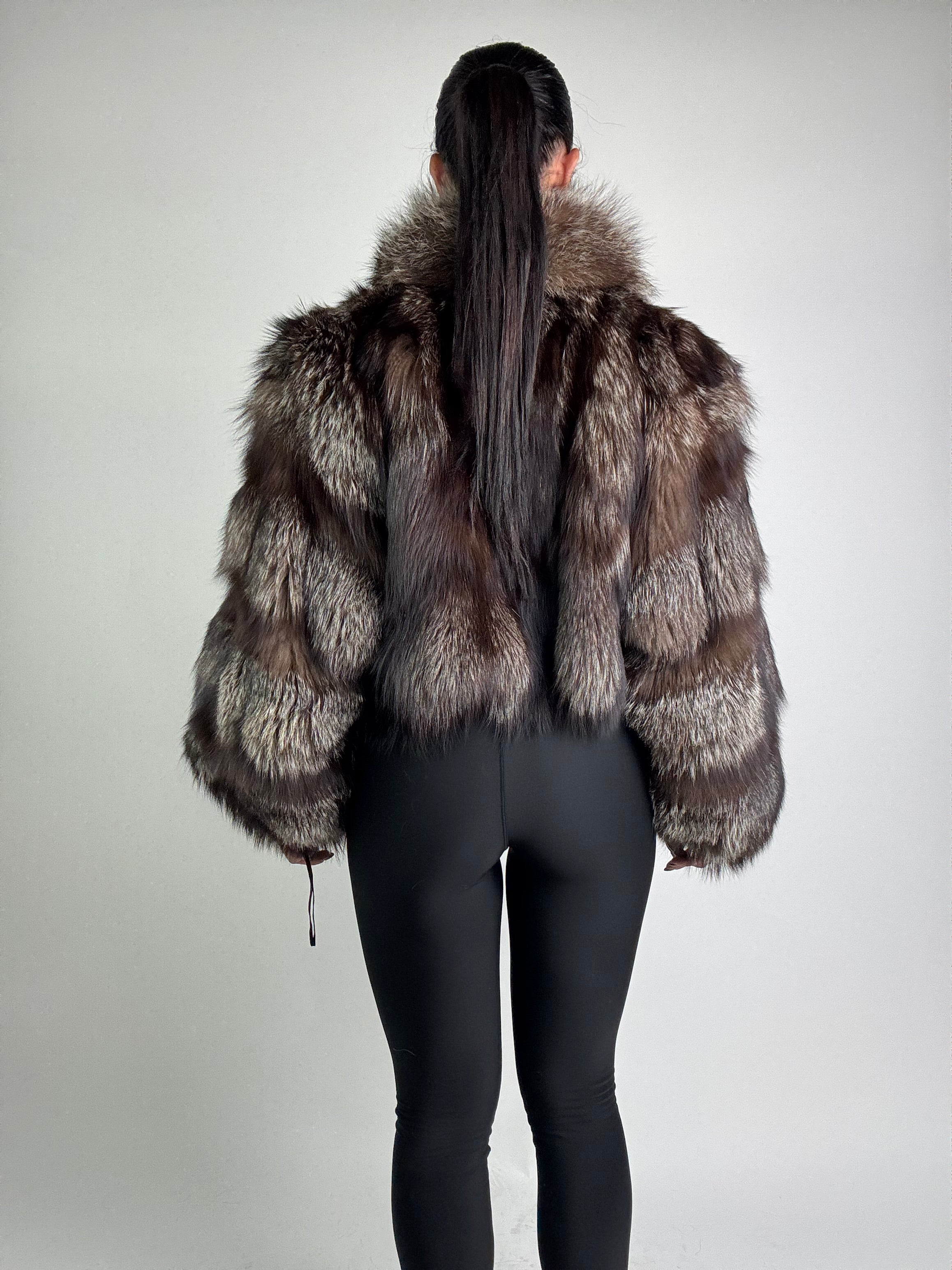 Giacca in volpe argentata N922