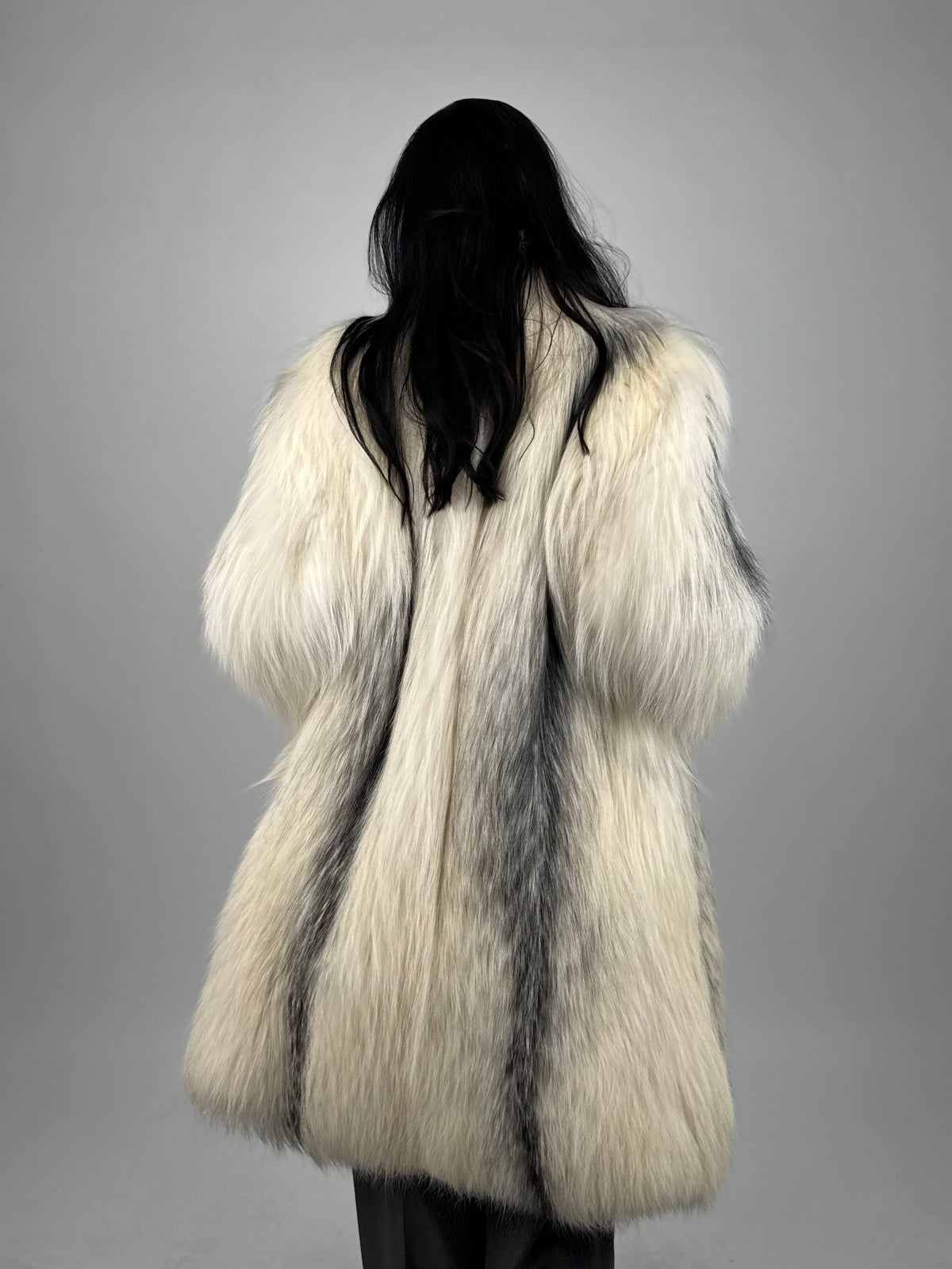 Giacca in volpe artic platinum N761