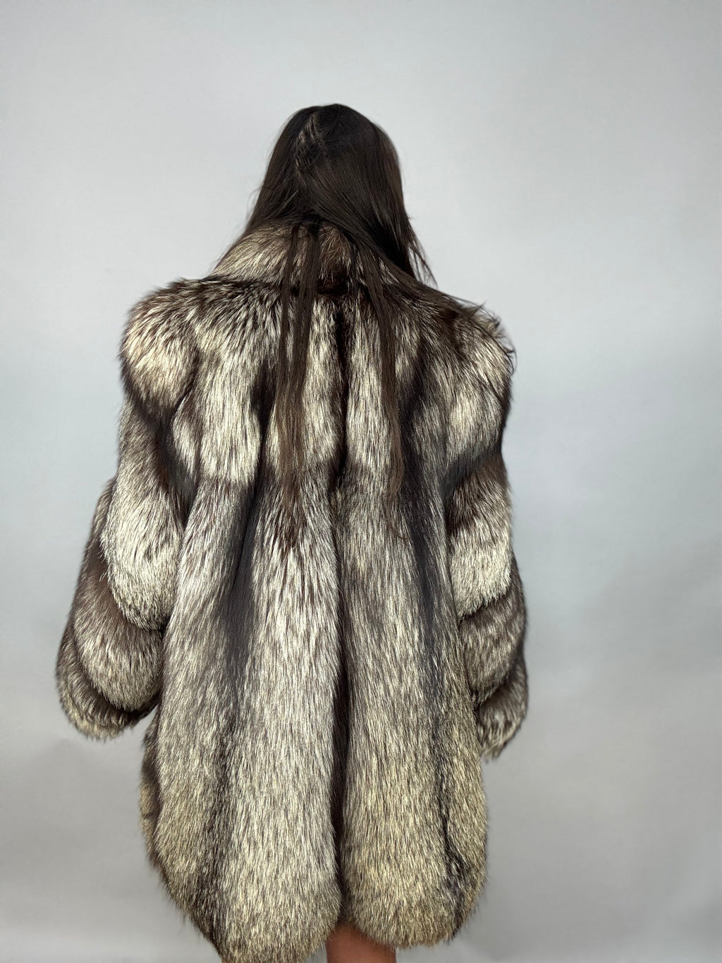 Giacca in volpe argentata