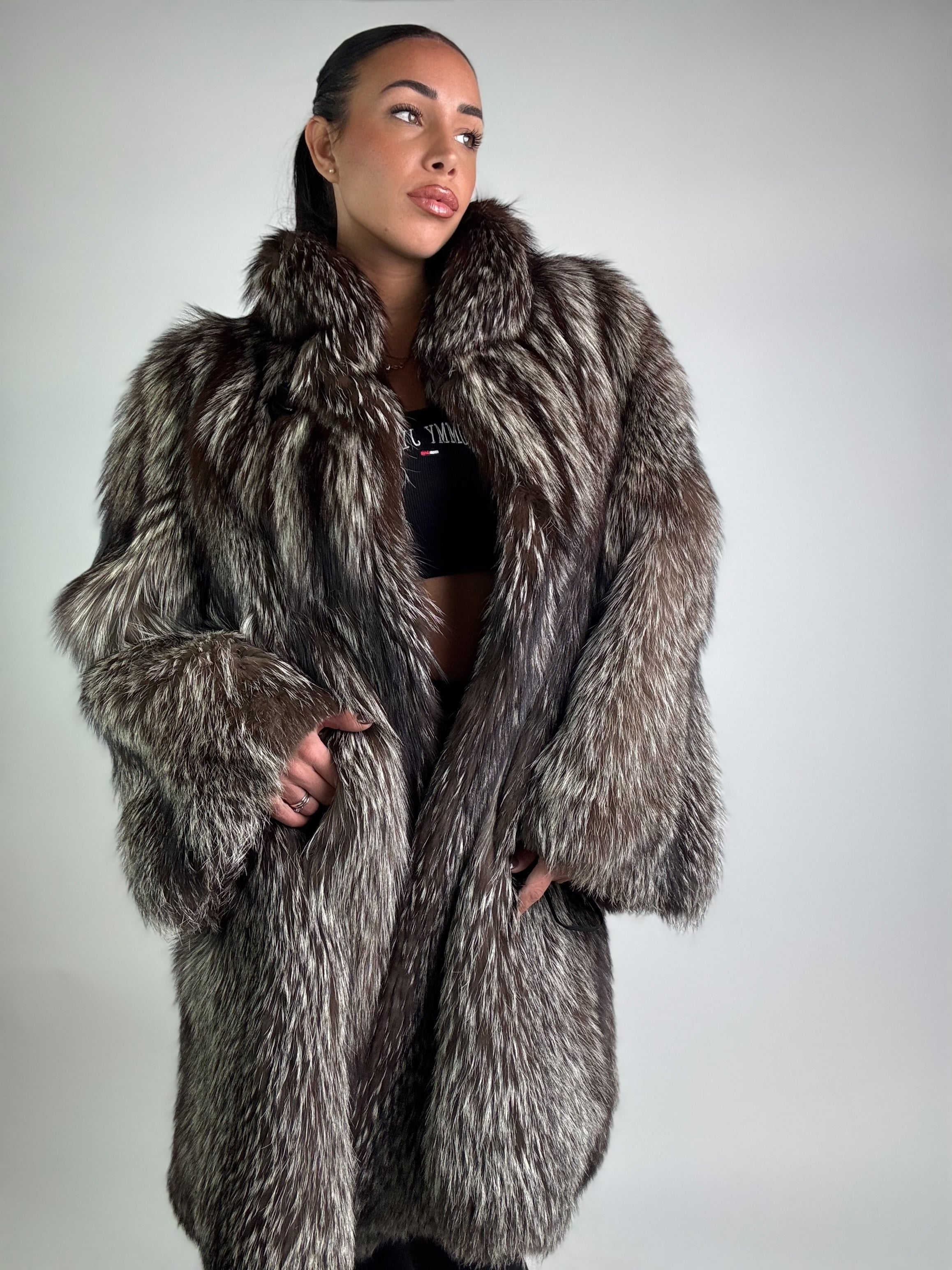 Giacca in volpe argentata N921