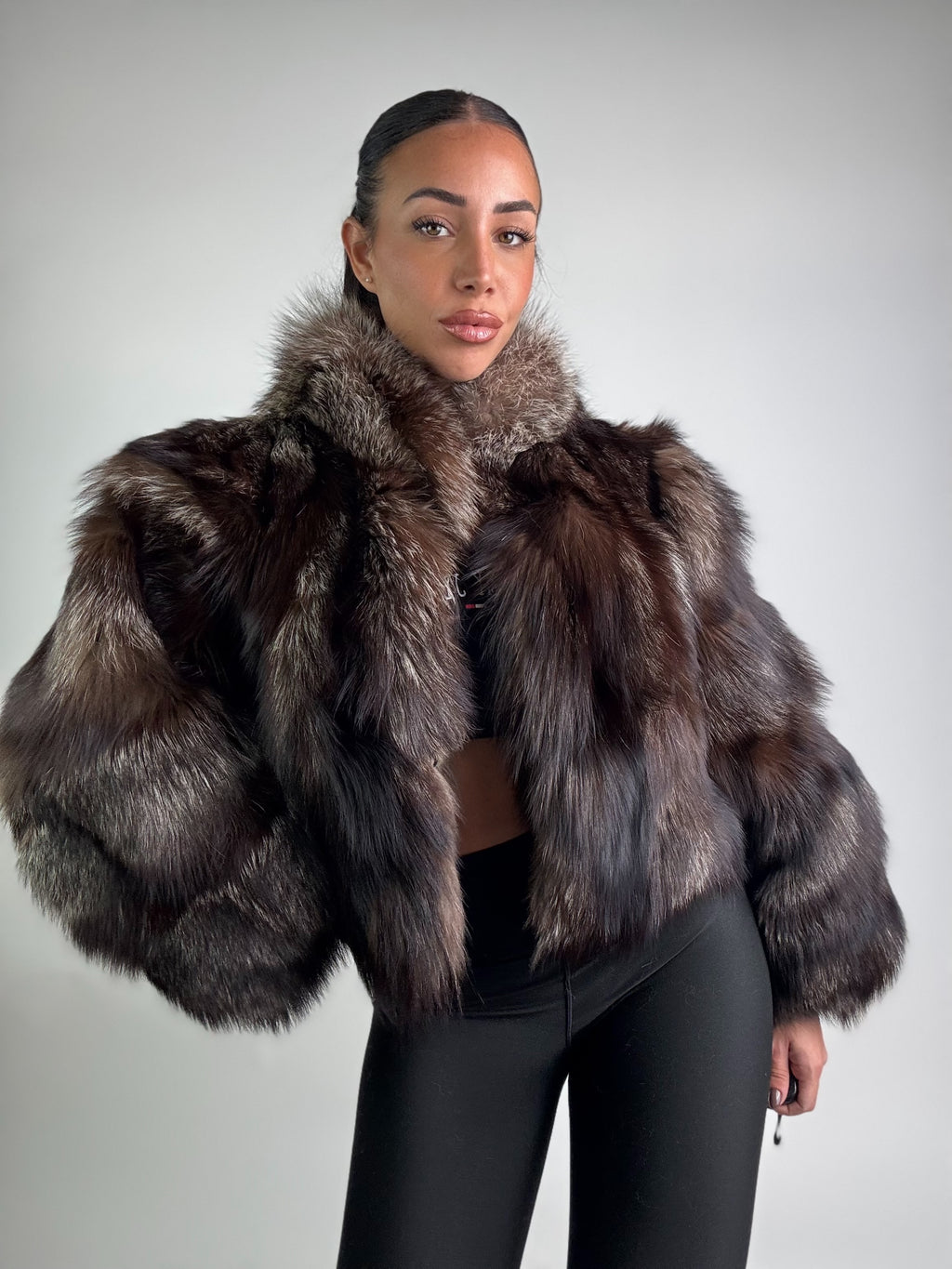 Giacca in volpe argentata N922