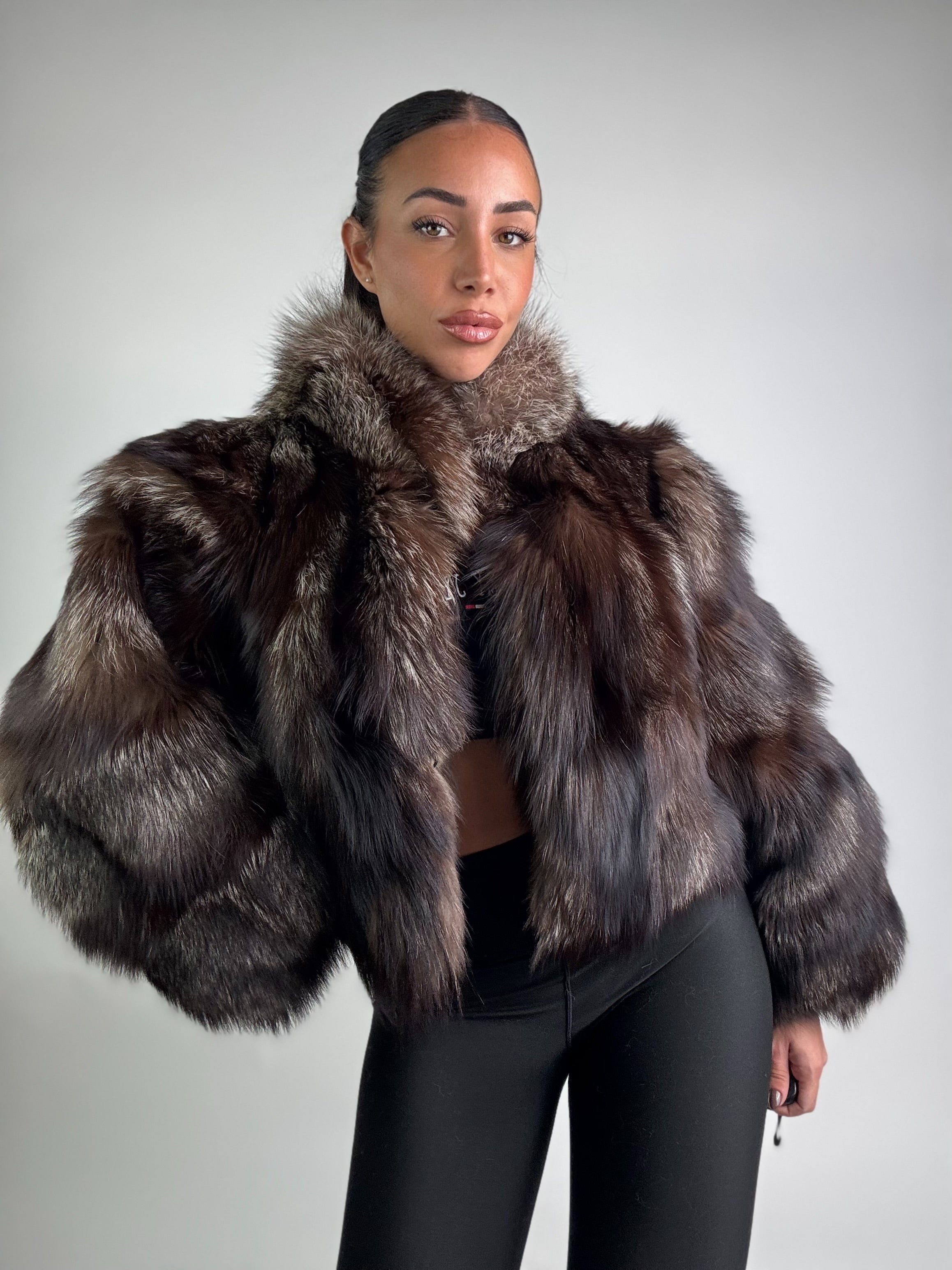 Giacca in volpe argentata N922
