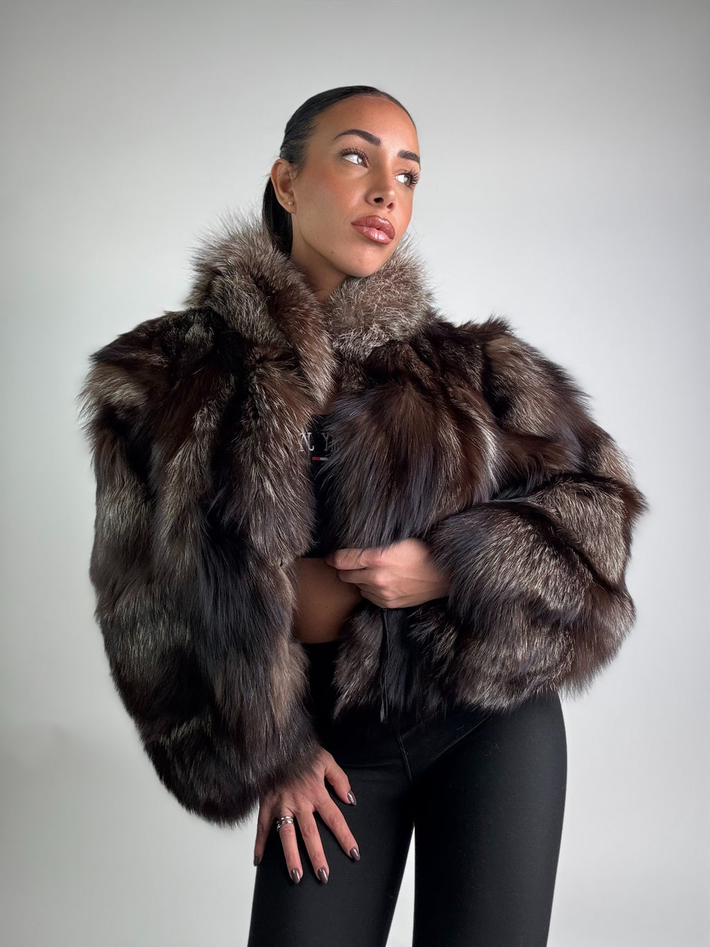 Giacca in volpe argentata N922