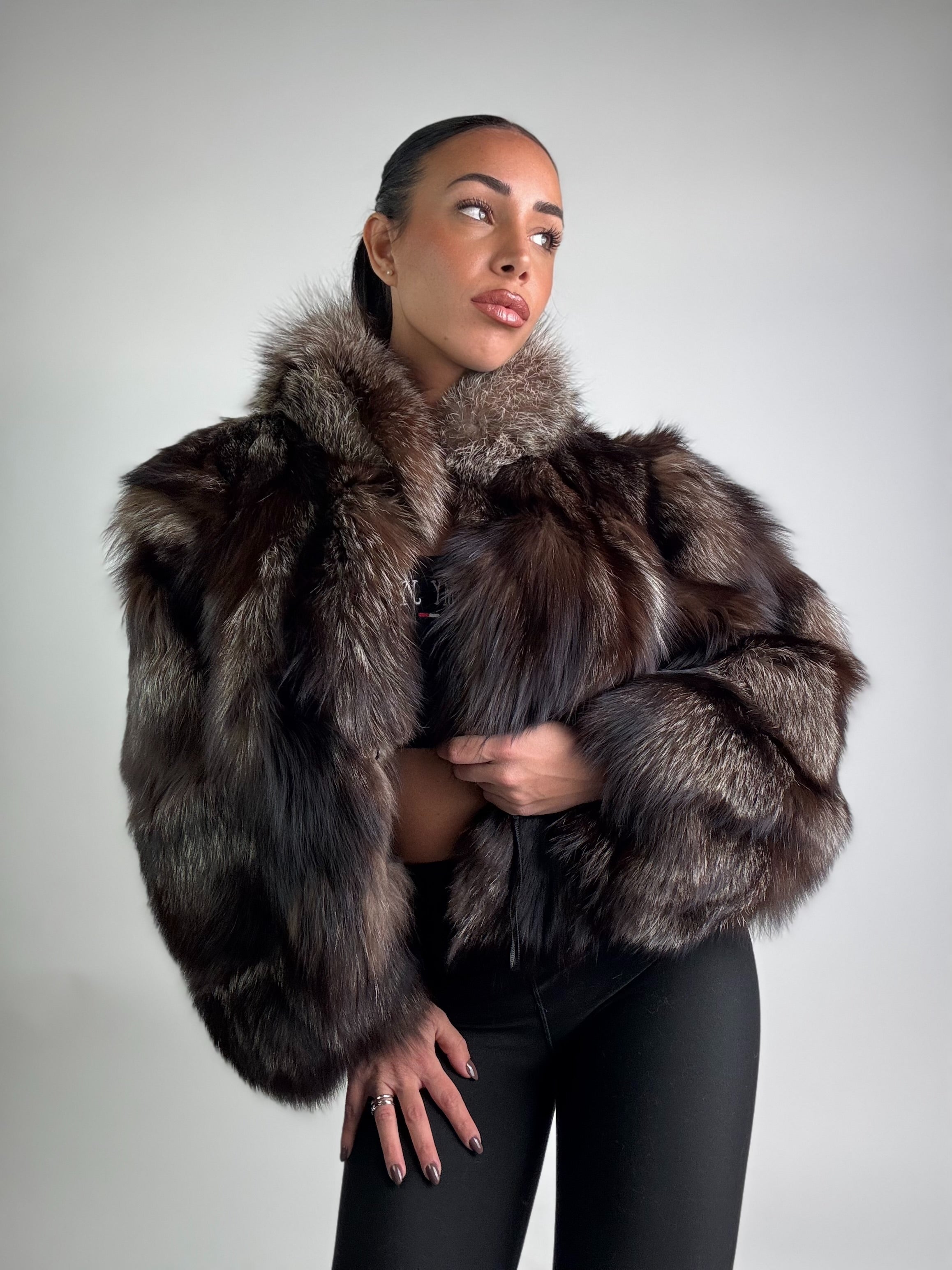 Giacca in volpe argentata N922