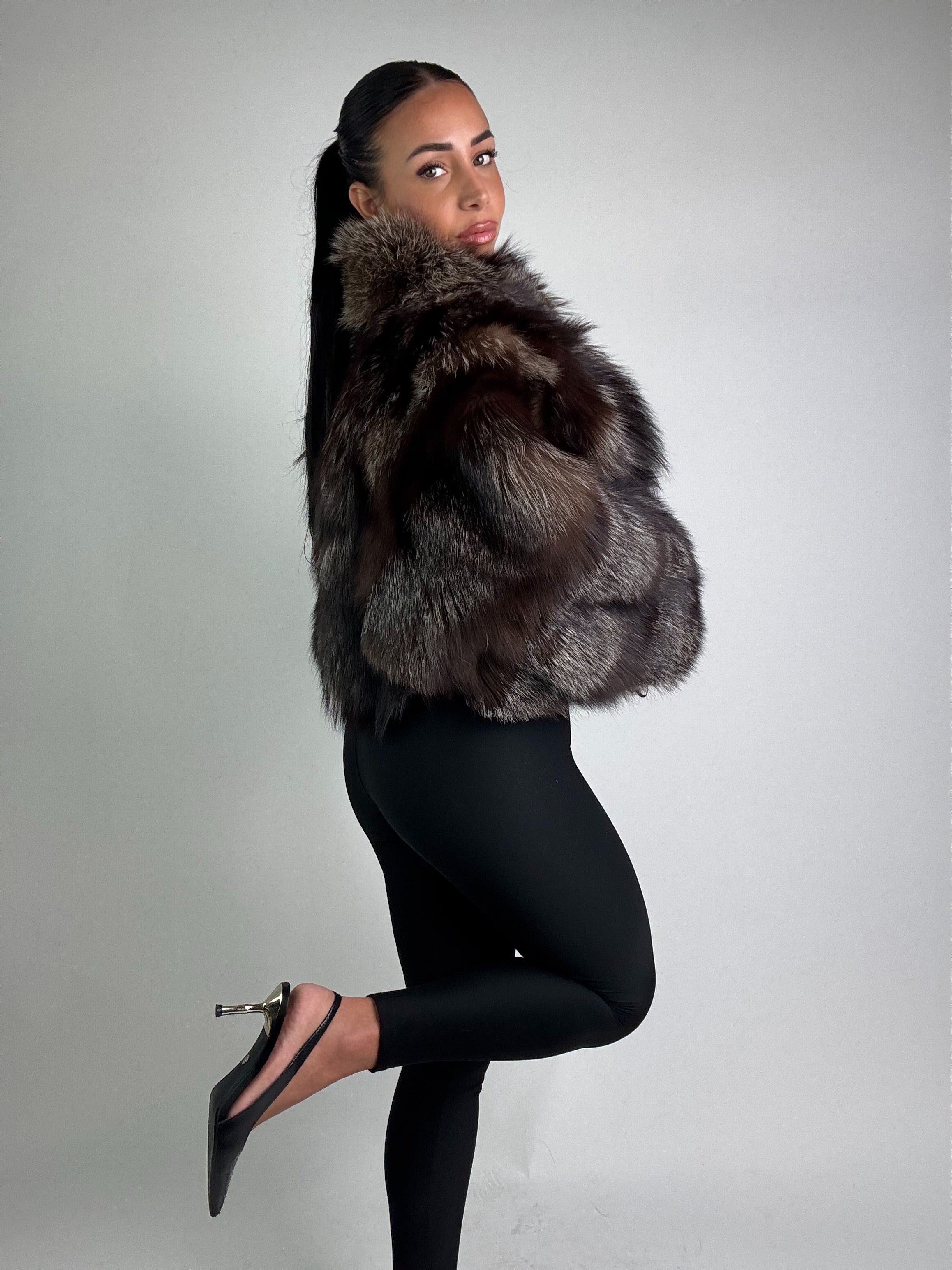 Giacca in volpe argentata N922