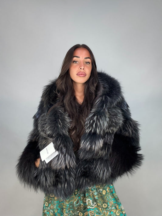 Silver fox bomber jacket
