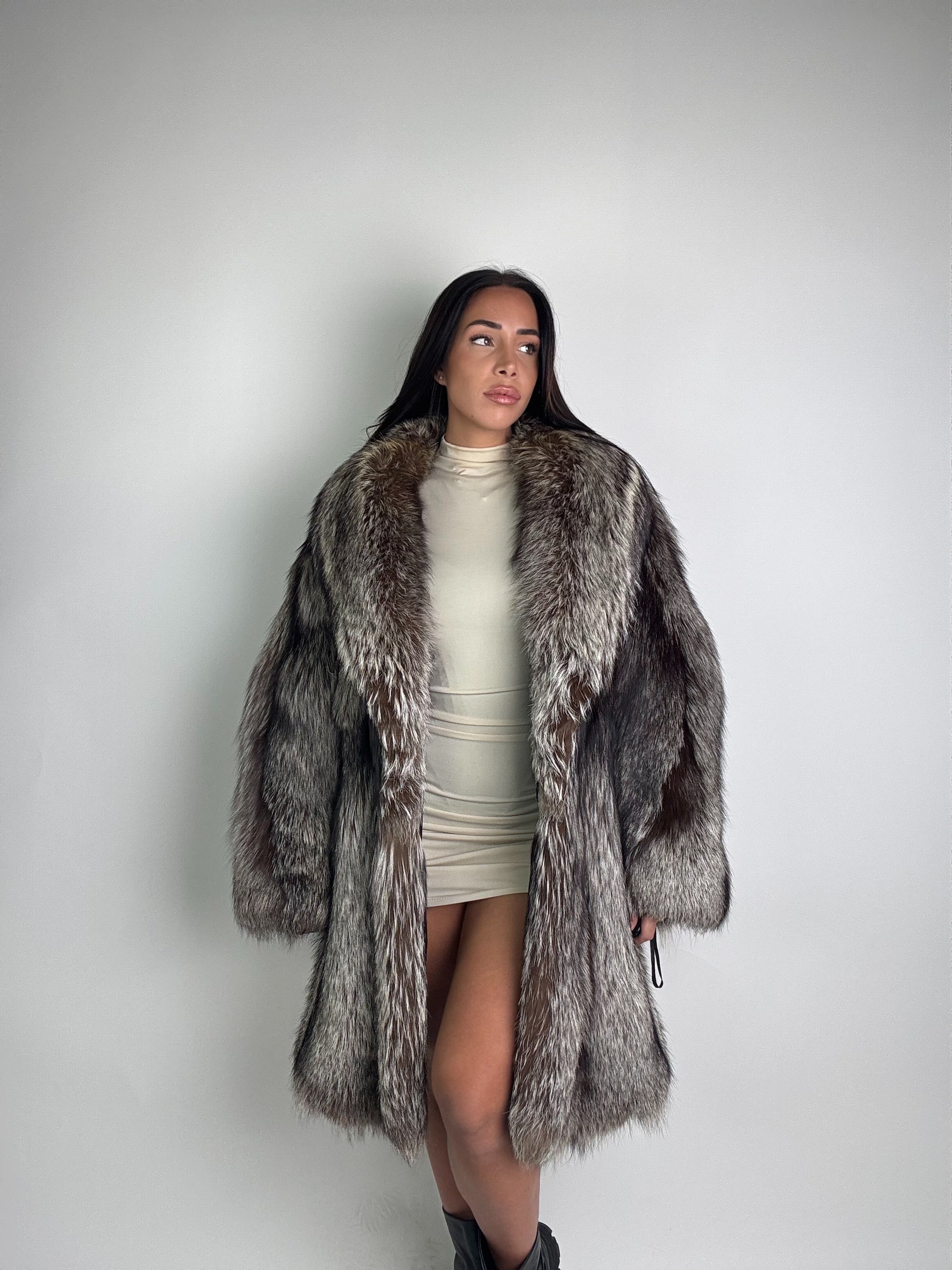 Giacca in volpe argentata N927