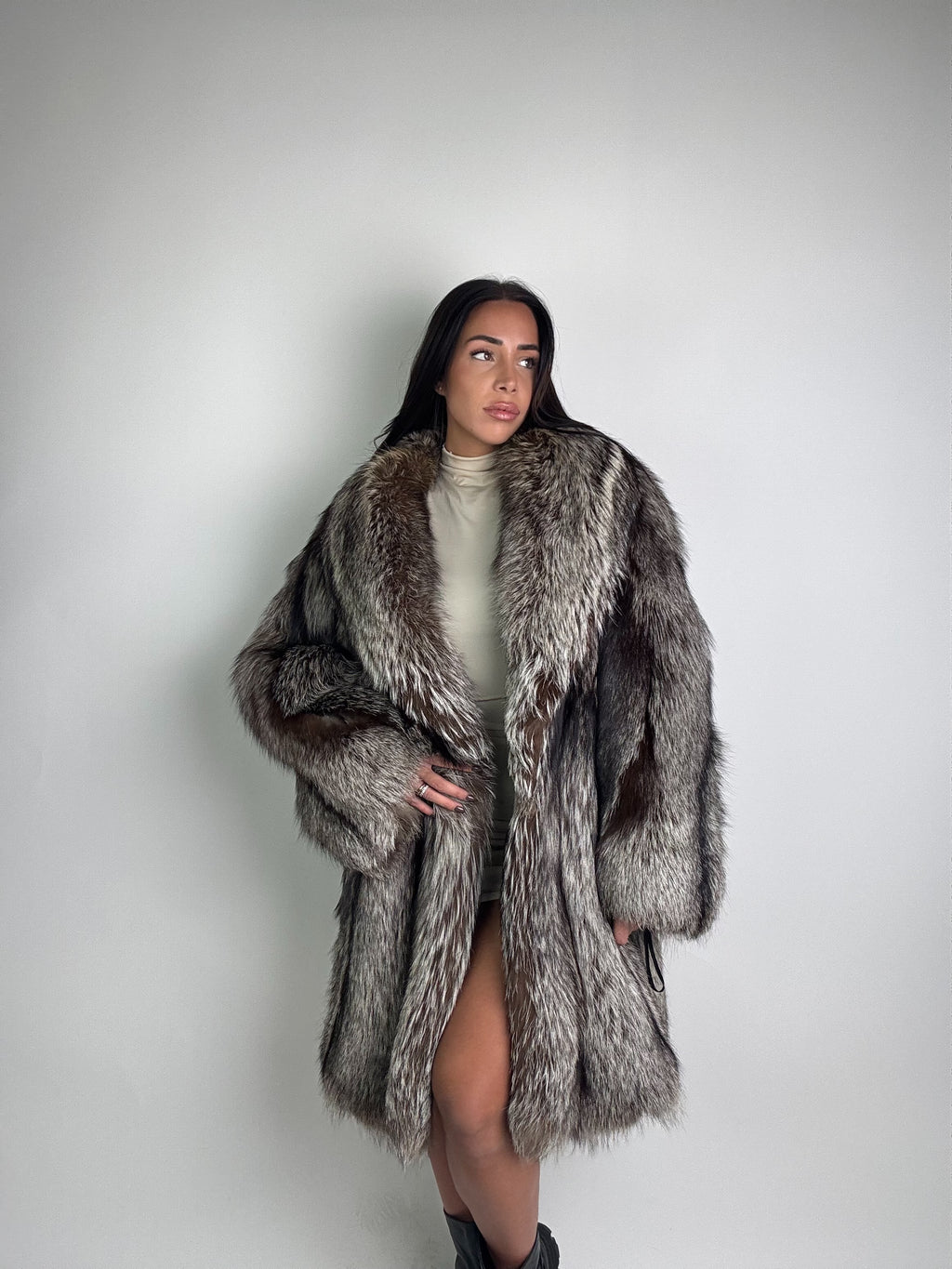 Giacca in volpe argentata N927