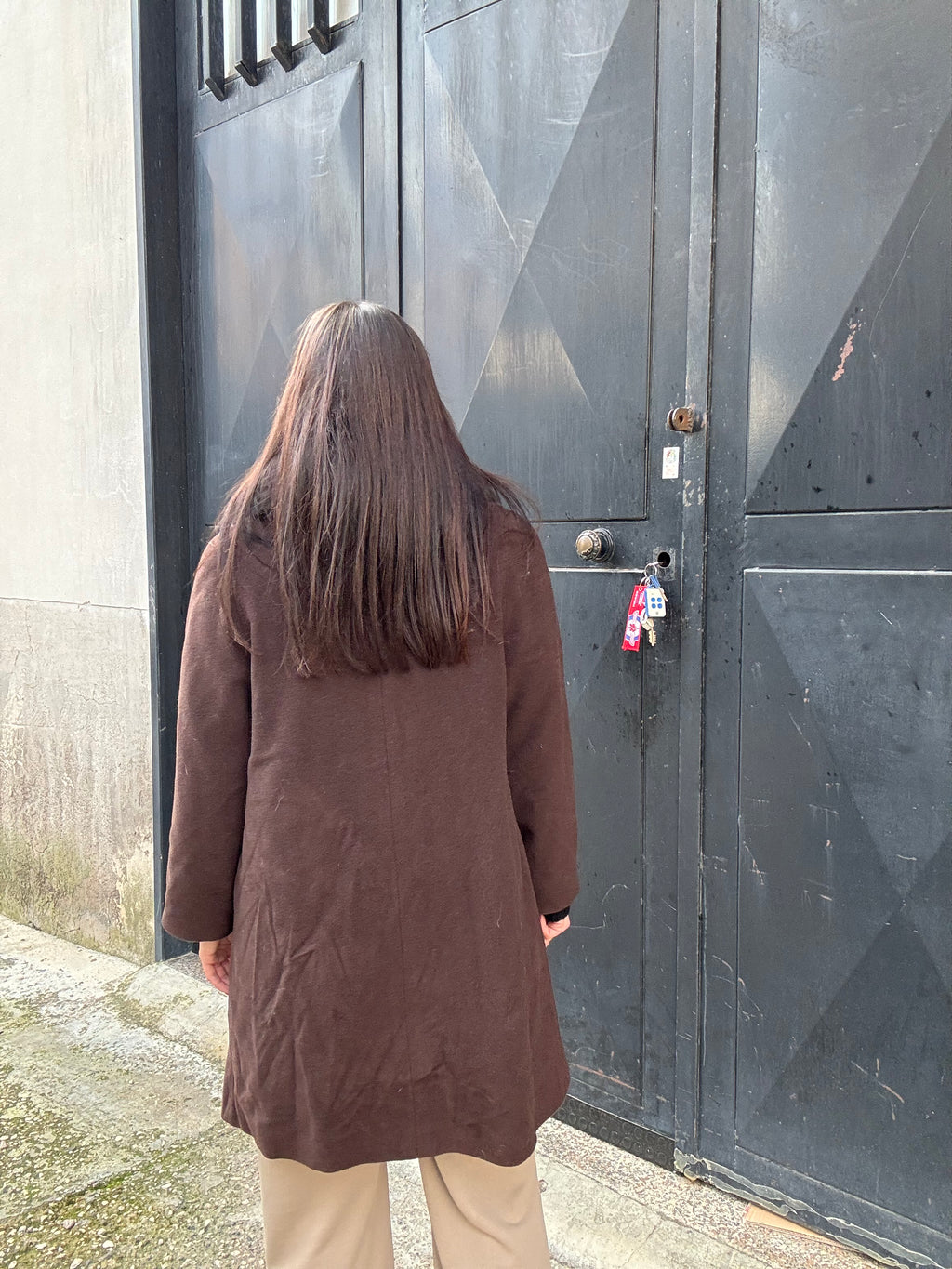 Coat with fox collar