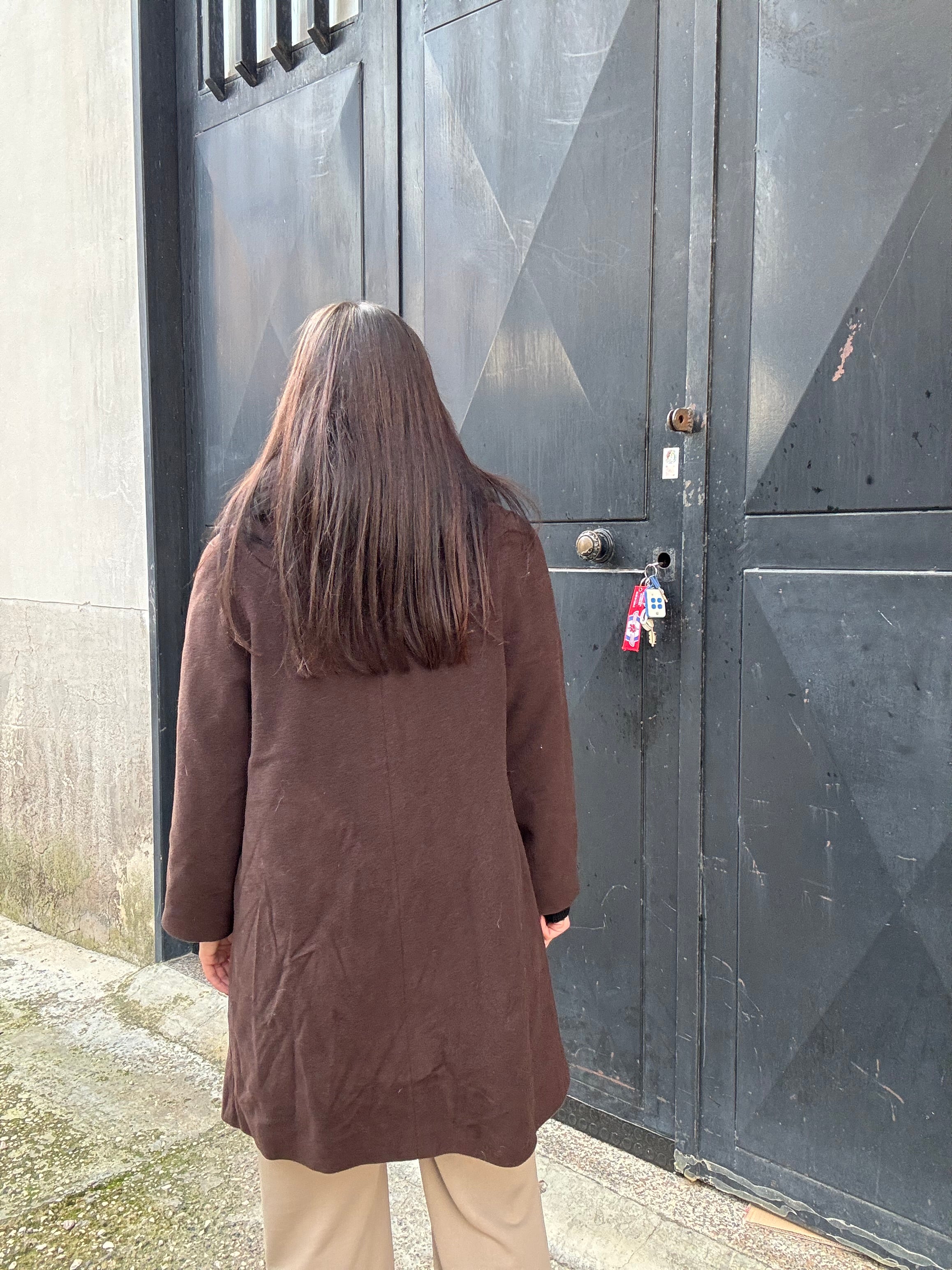 Coat with fox collar