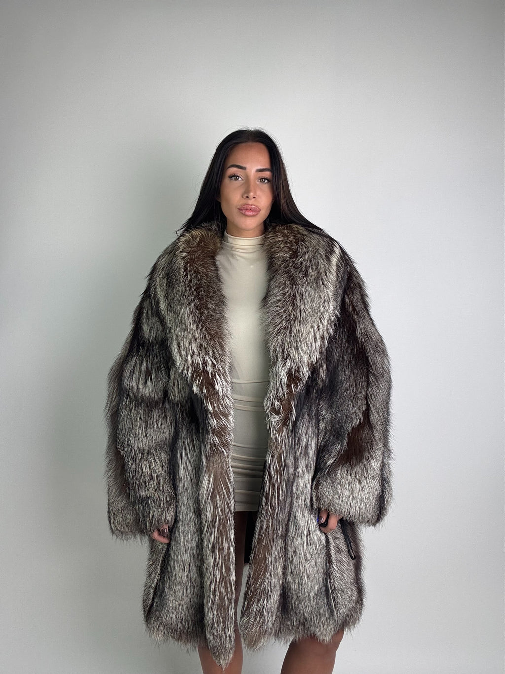 Giacca in volpe argentata N927