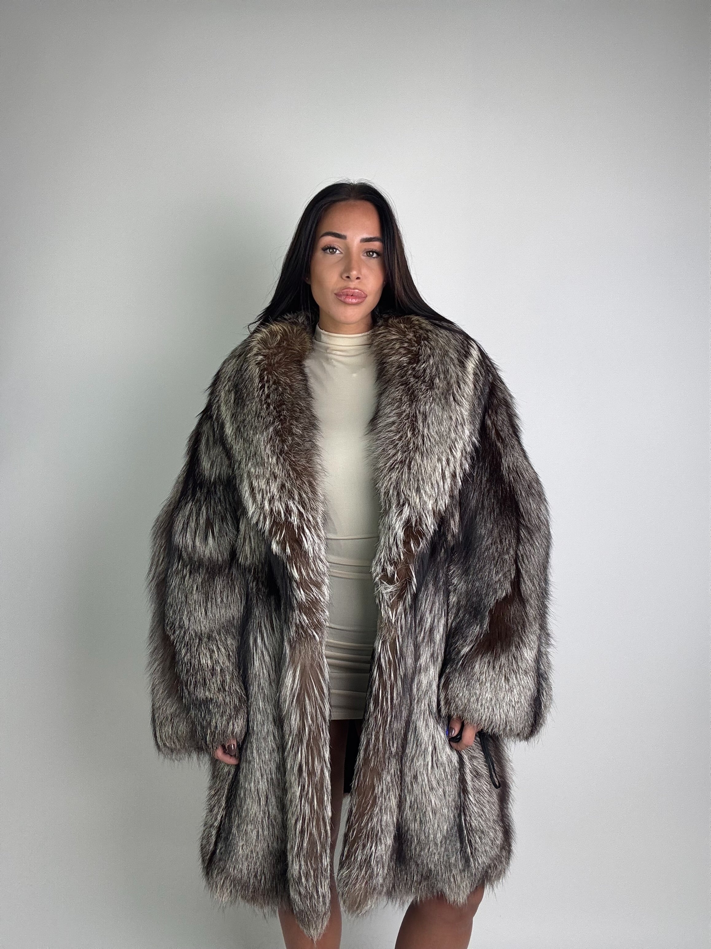 Giacca in volpe argentata N927