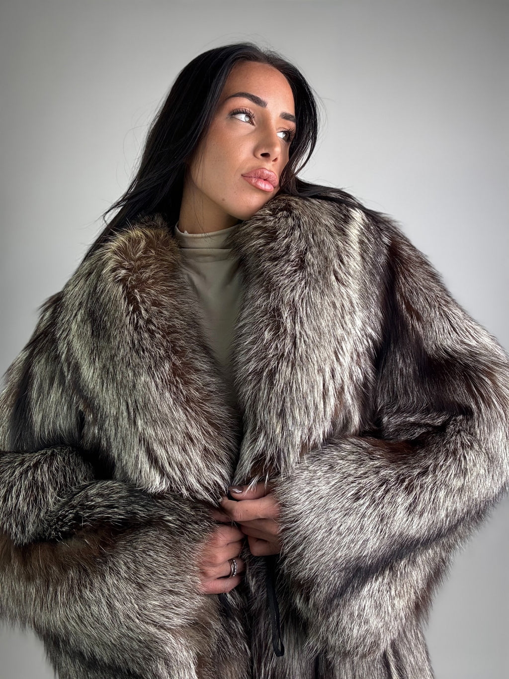 Giacca in volpe argentata N927