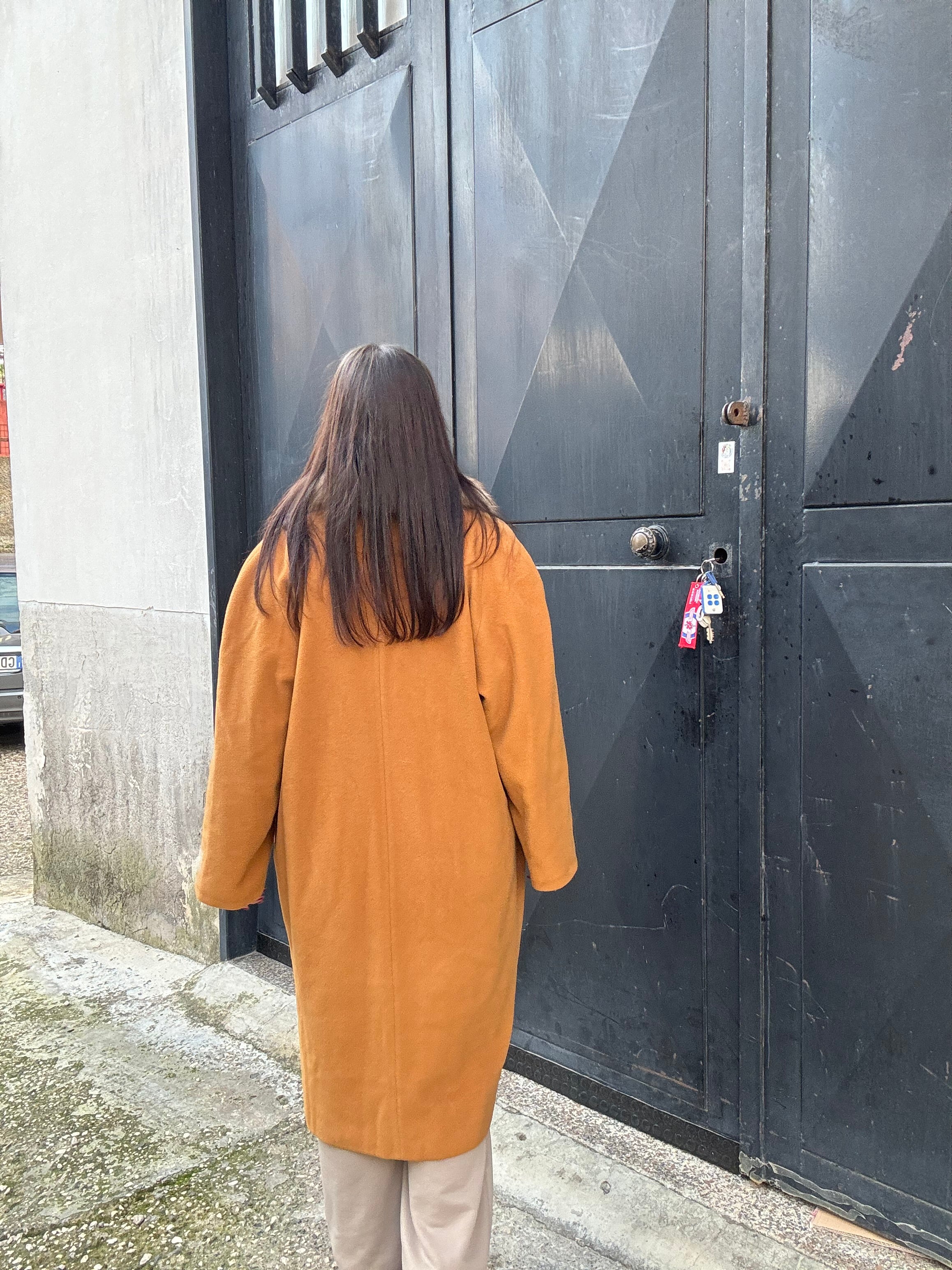 Coat with fox collar
