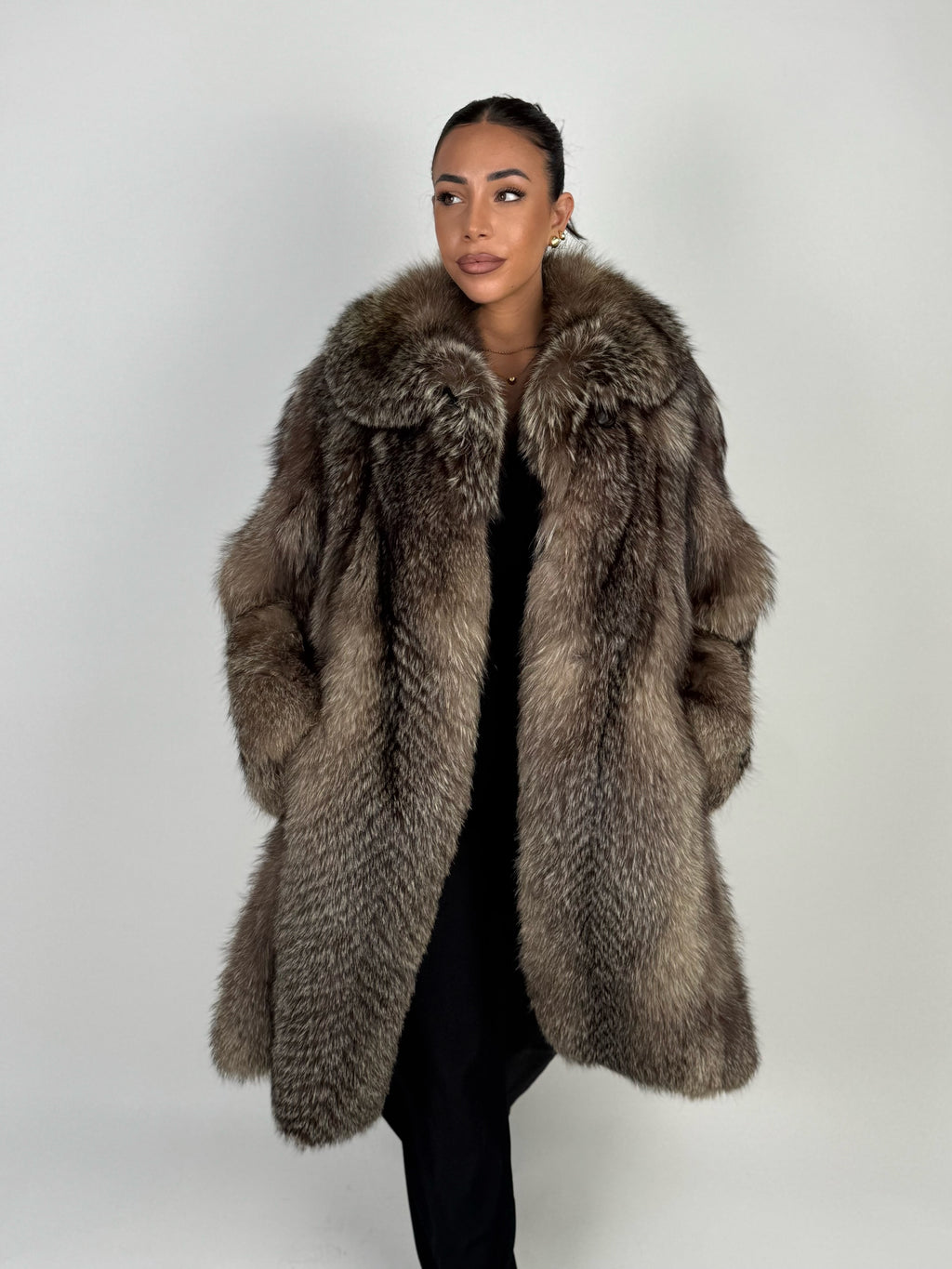 Cappotto in volpe argentata N658