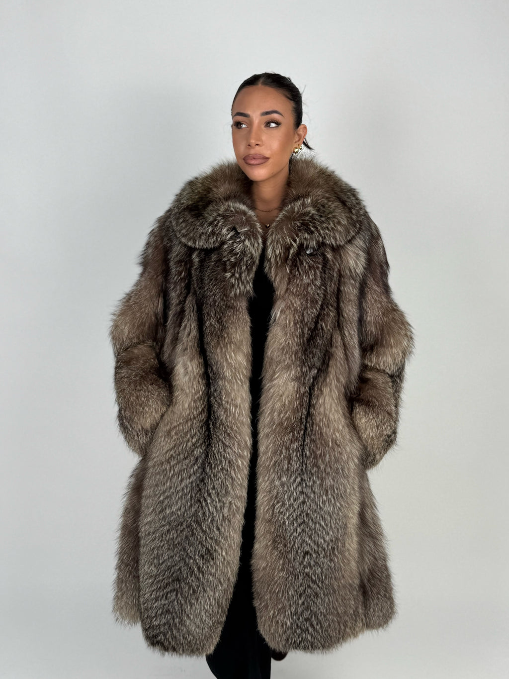 Cappotto in volpe argentata N658