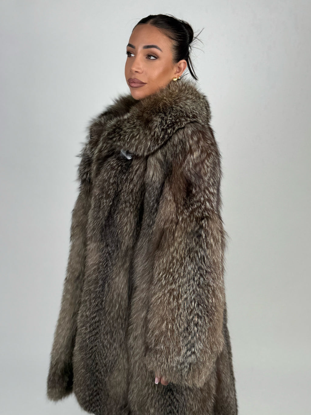 Cappotto in volpe argentata N658