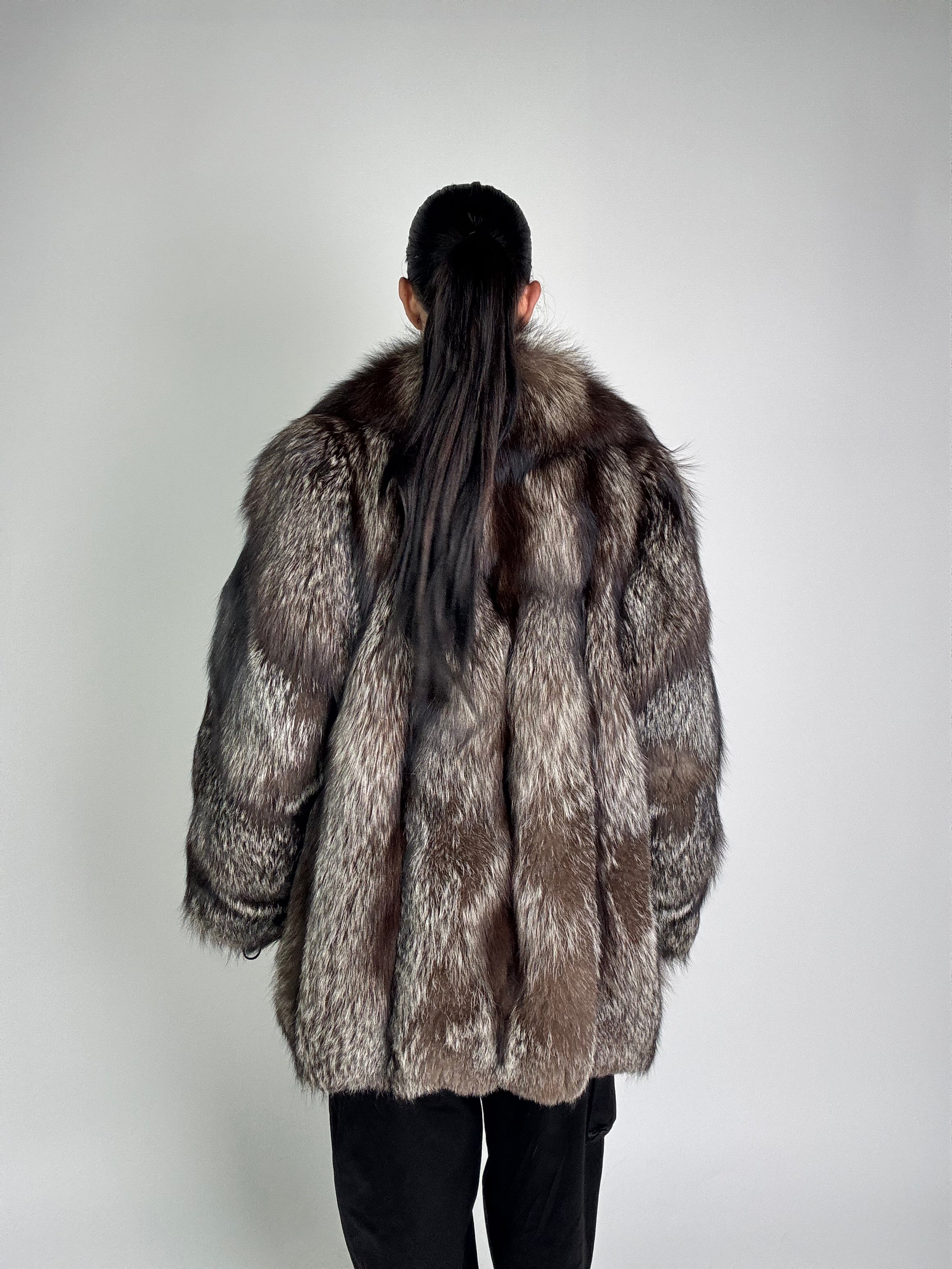 Giacca in volpe argentata N932