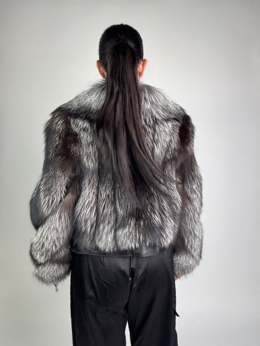 Bomber in volpe argentata