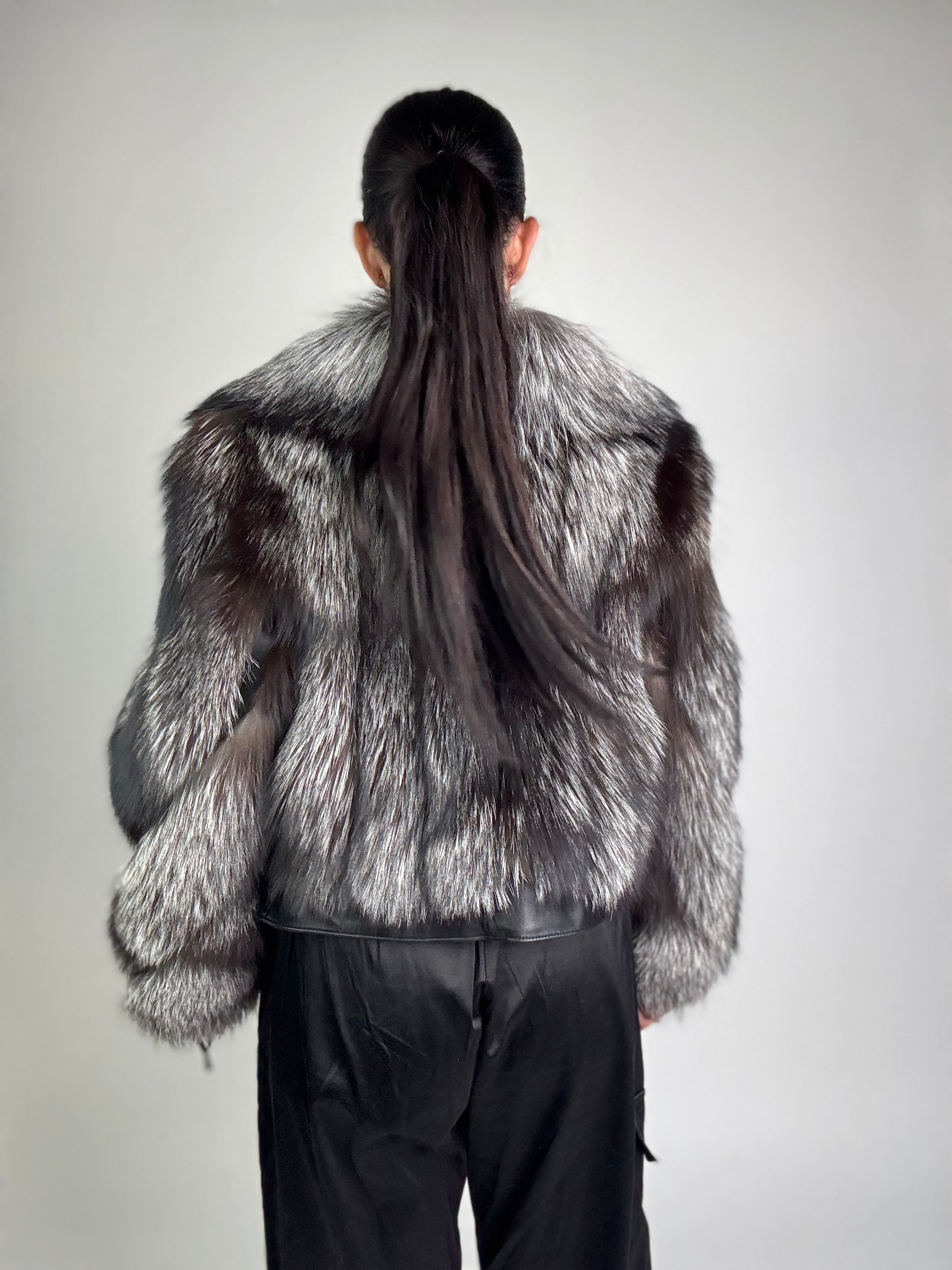 Bomber in volpe argentata