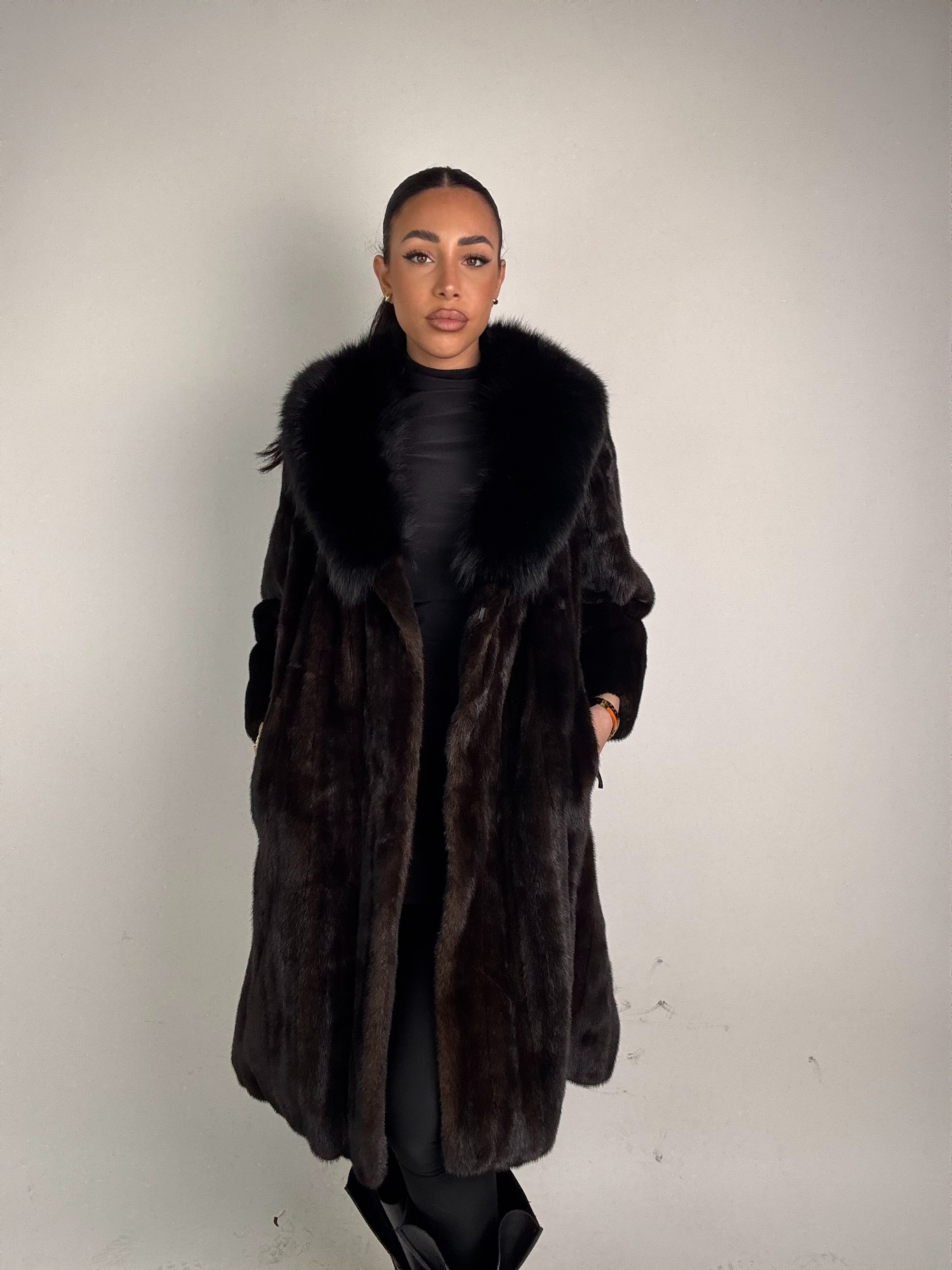 Cappotto in visone e volpe N487