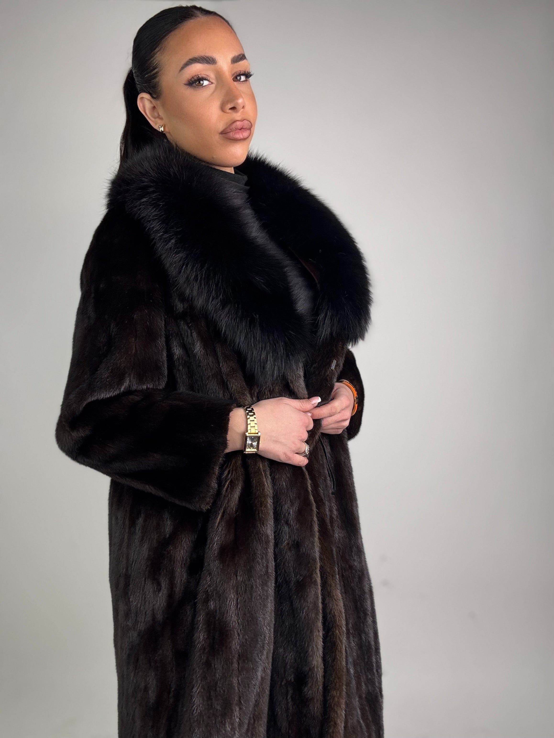 Cappotto in visone e volpe N487