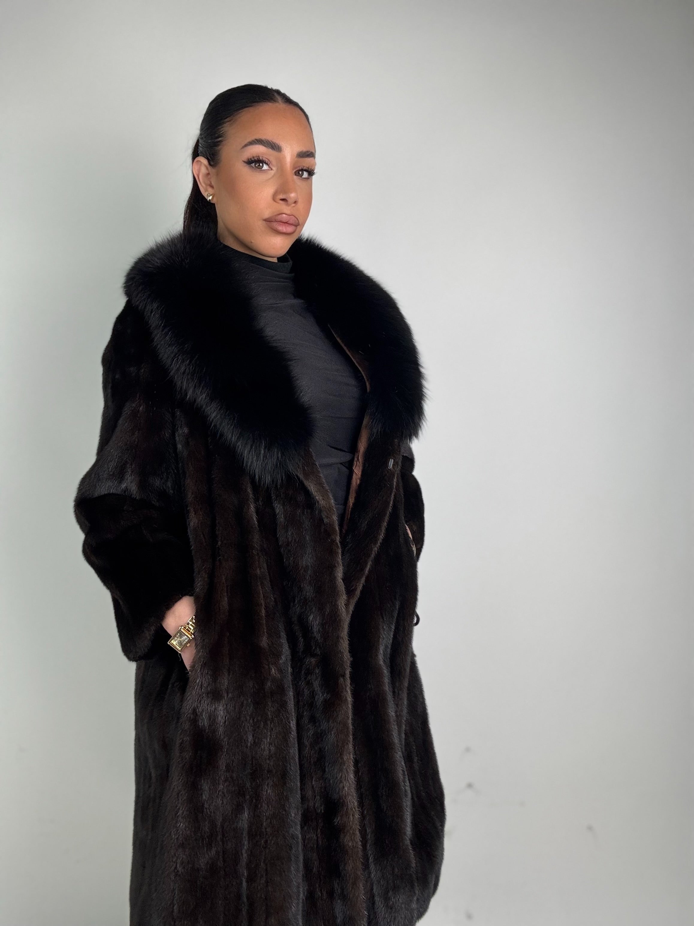 Cappotto in visone e volpe N487