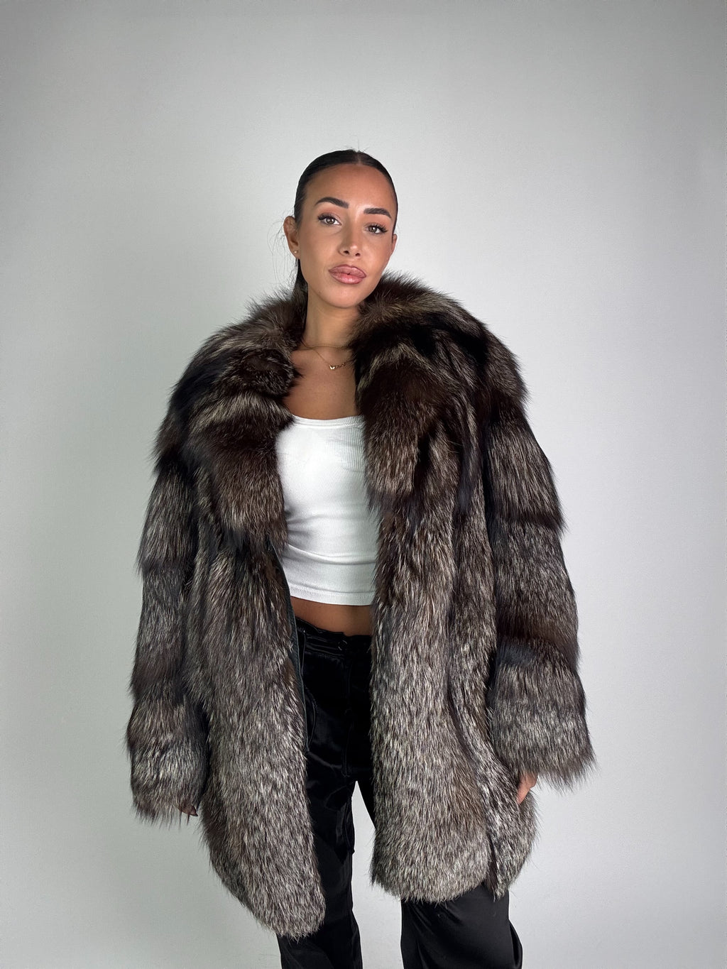 Giacca in volpe argentata N932