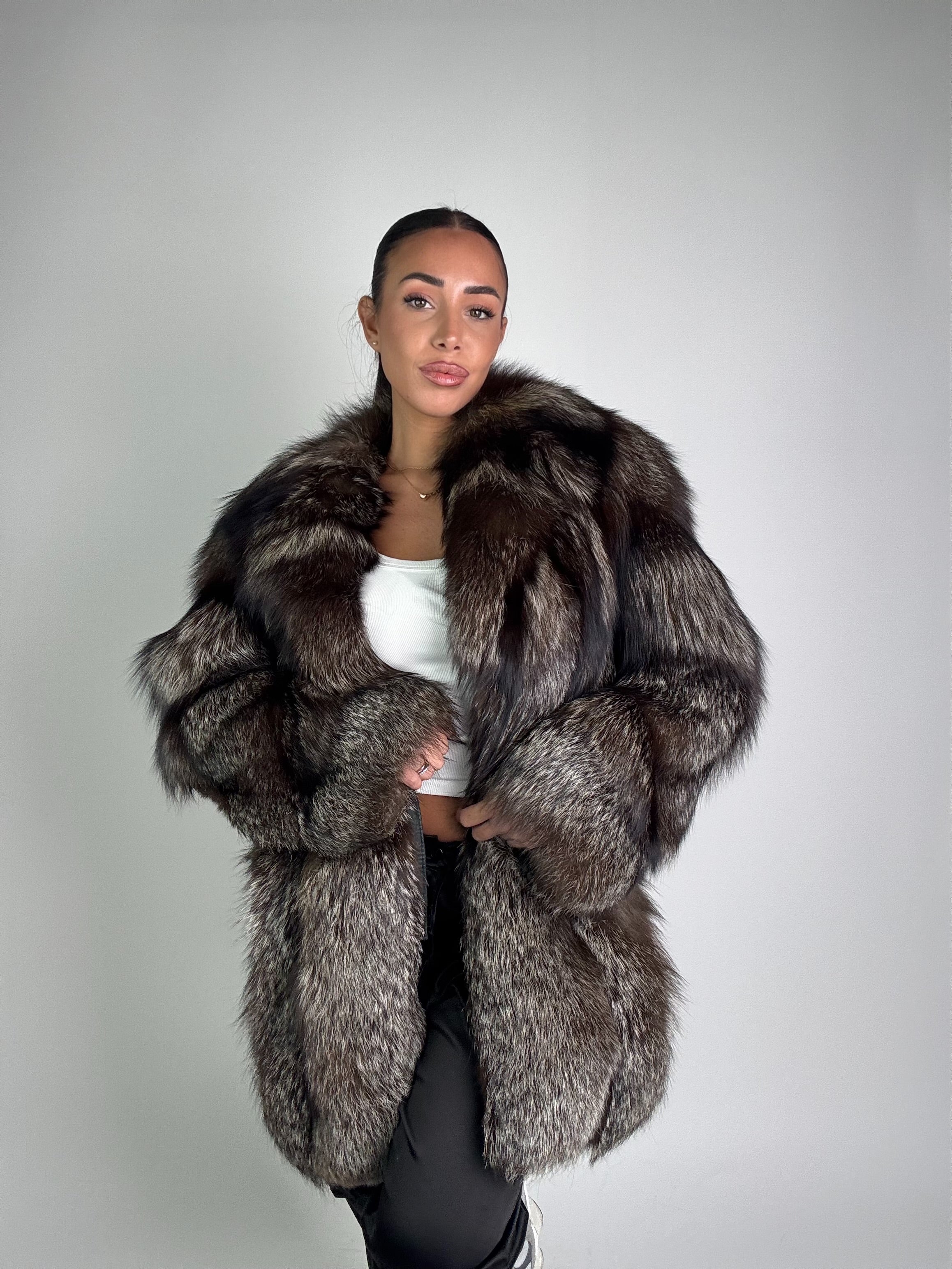 Giacca in volpe argentata N932