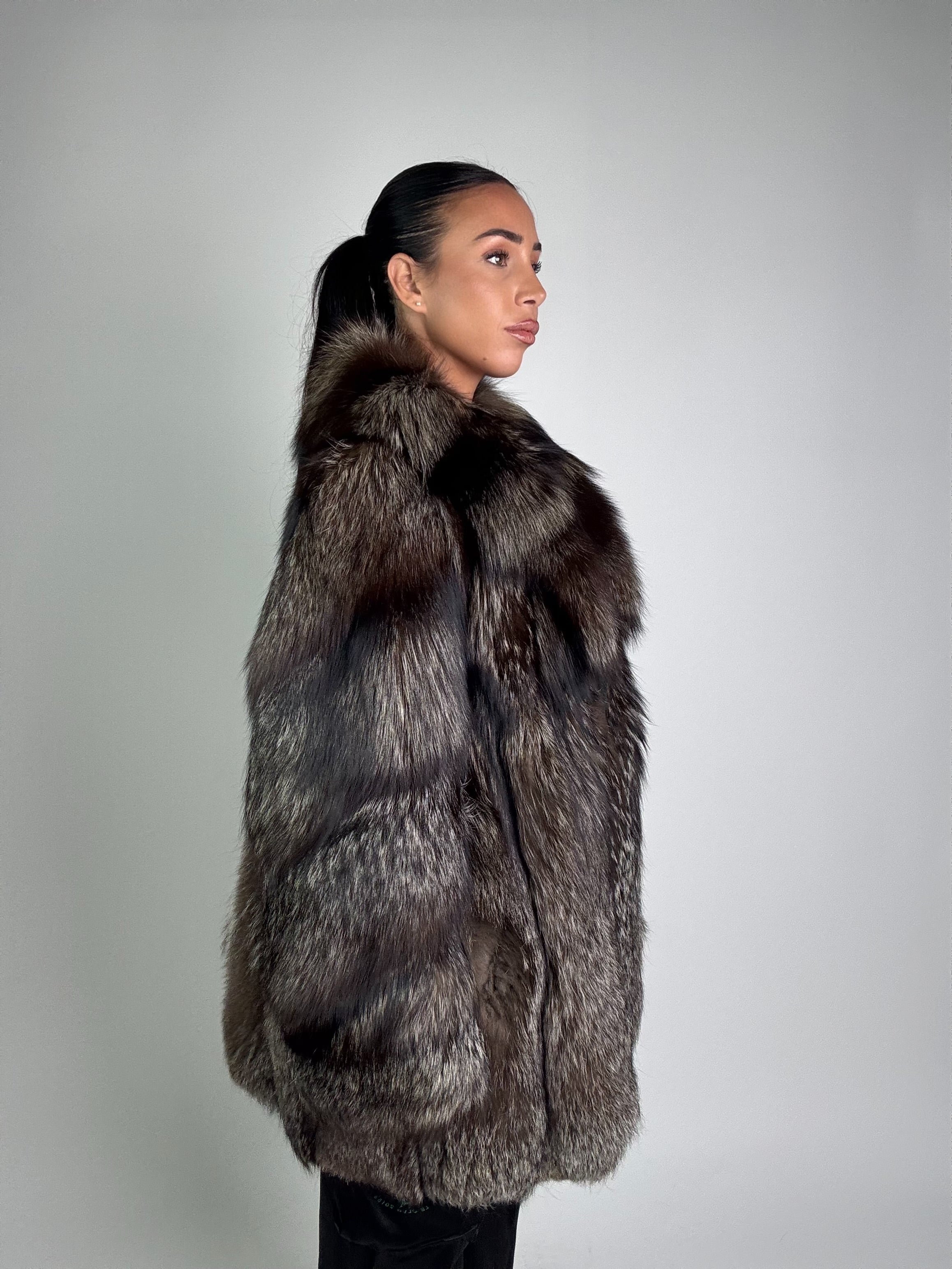 Giacca in volpe argentata N932