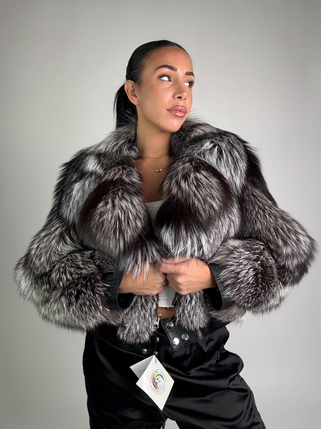 Bomber in volpe argentata