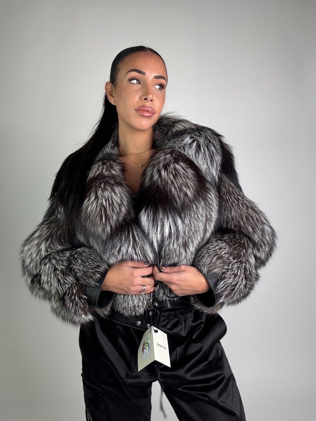 Bomber in volpe argentata