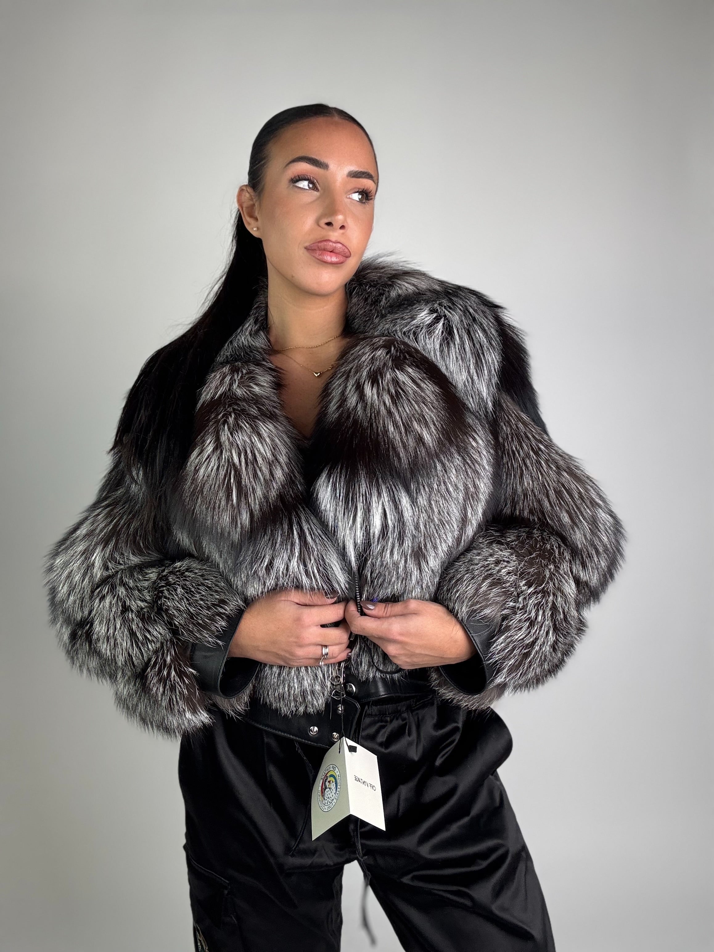 Bomber in volpe argentata