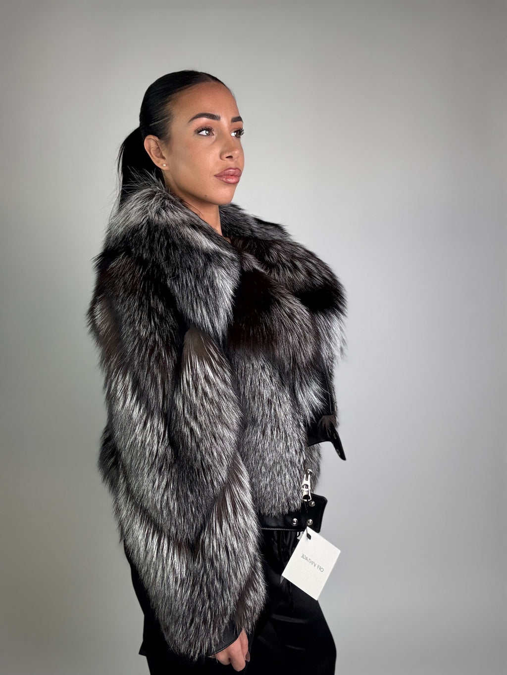 Bomber in volpe argentata